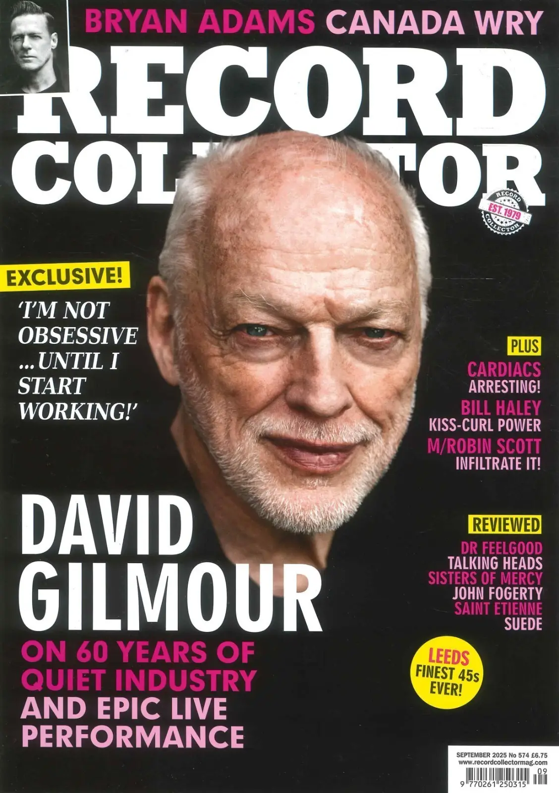 Record Collector Magazine: David Gilmour, Pink Floyd, Bryan Adams, Sept 2025