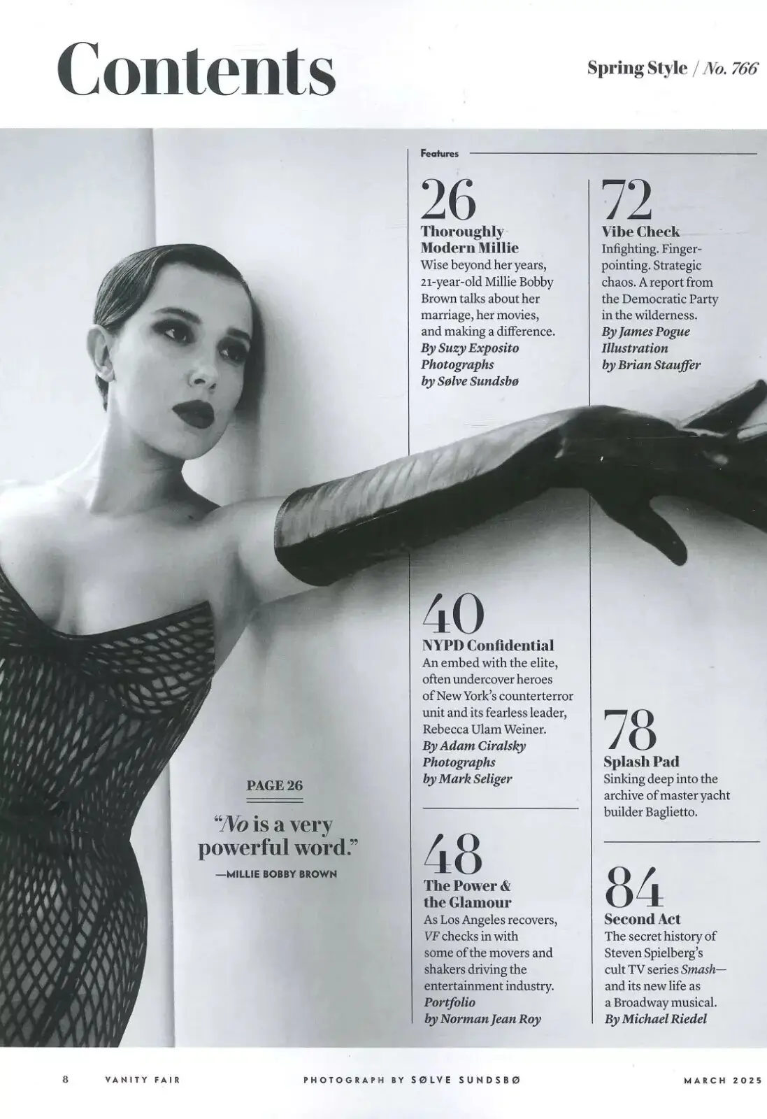 Vanity Fair Magazine: Millie Bobby Brown, Michelle Yeoh, Cover #2, March 2025 - image 3 | Free standard UK delivery included | Discount Quality Products
