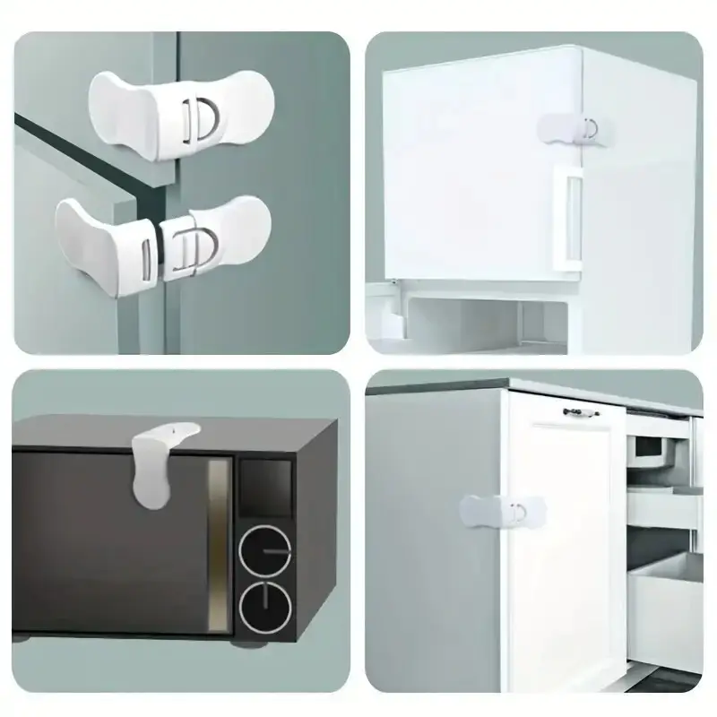 2x Child Kid Baby Safety Right Angle Drawer Fridge Cabinet Lock Catch Door Safe - image 5 | Free standard UK delivery included | Discount Quality Products