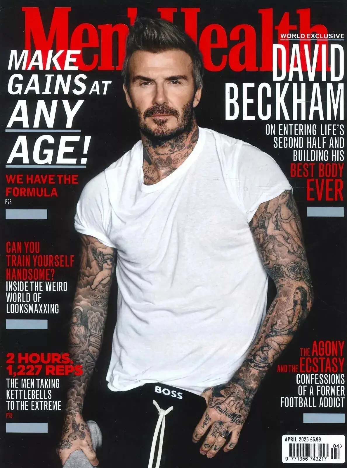 Men's Health Magazine: Football/Soccer's David Beckham, Cheat Sheet, April 2025