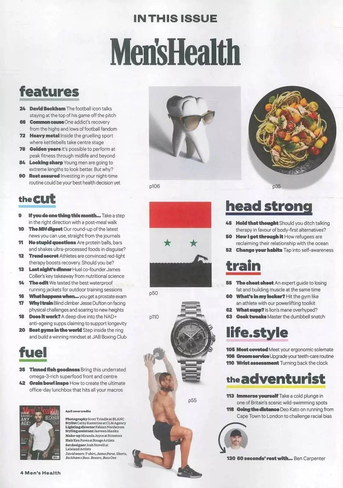 Men's Health Magazine: Football/Soccer's David Beckham, Cheat Sheet, April 2025 - image 2 | Free standard UK delivery included | Discount Quality Products