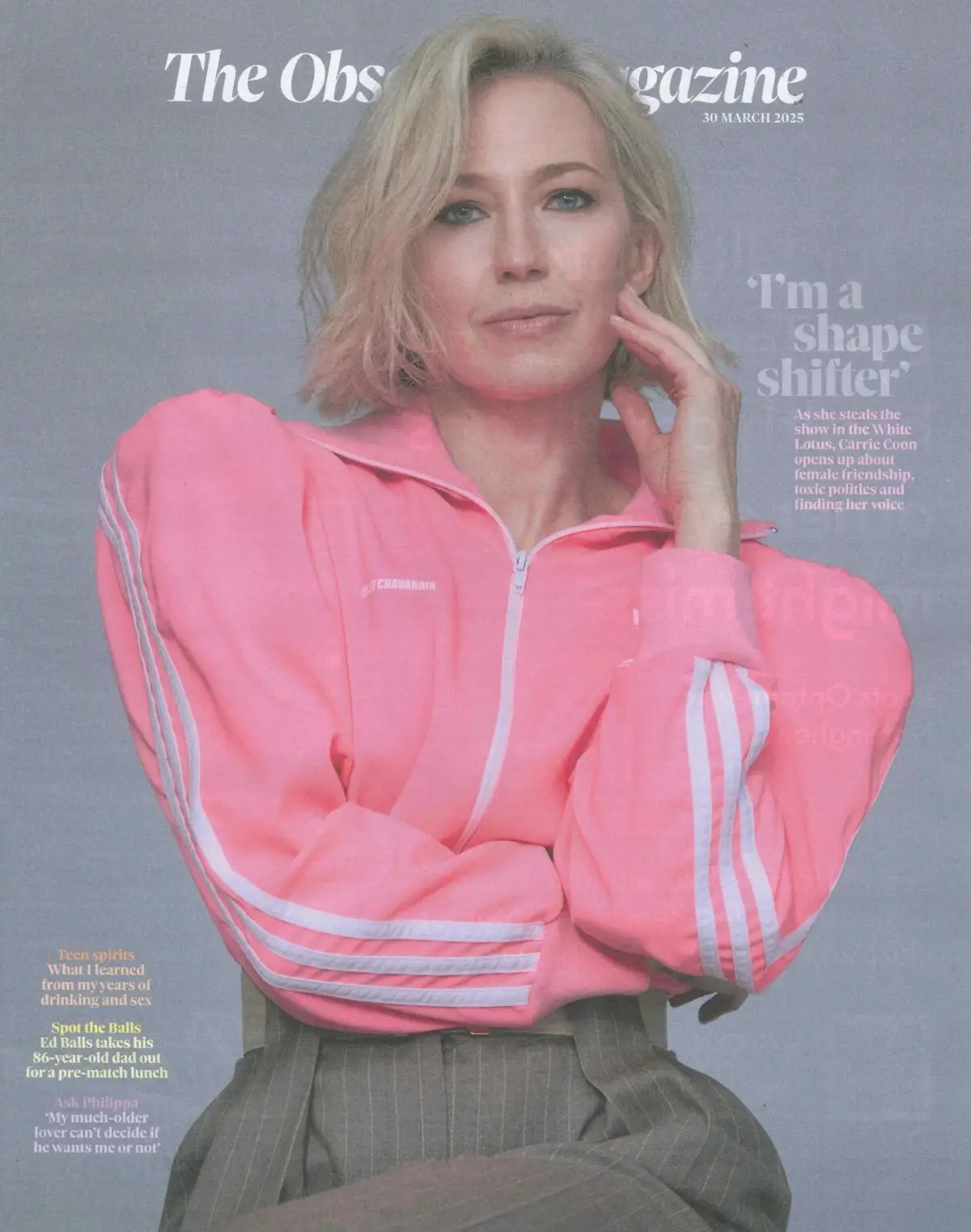 Observer Magazine: Carrie Coon, Bryn Terfel, Guz Khan, Nigel Slater, 30.3.25