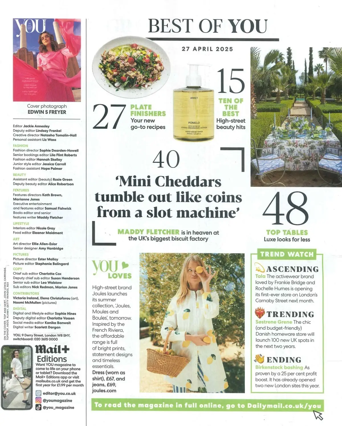 You Magazine: Si King, Hannah Fry, Daria Mordovina, Tom Parker-Bowles, 27.4.25 - image 2 | Free standard UK delivery included | Discount Quality Products