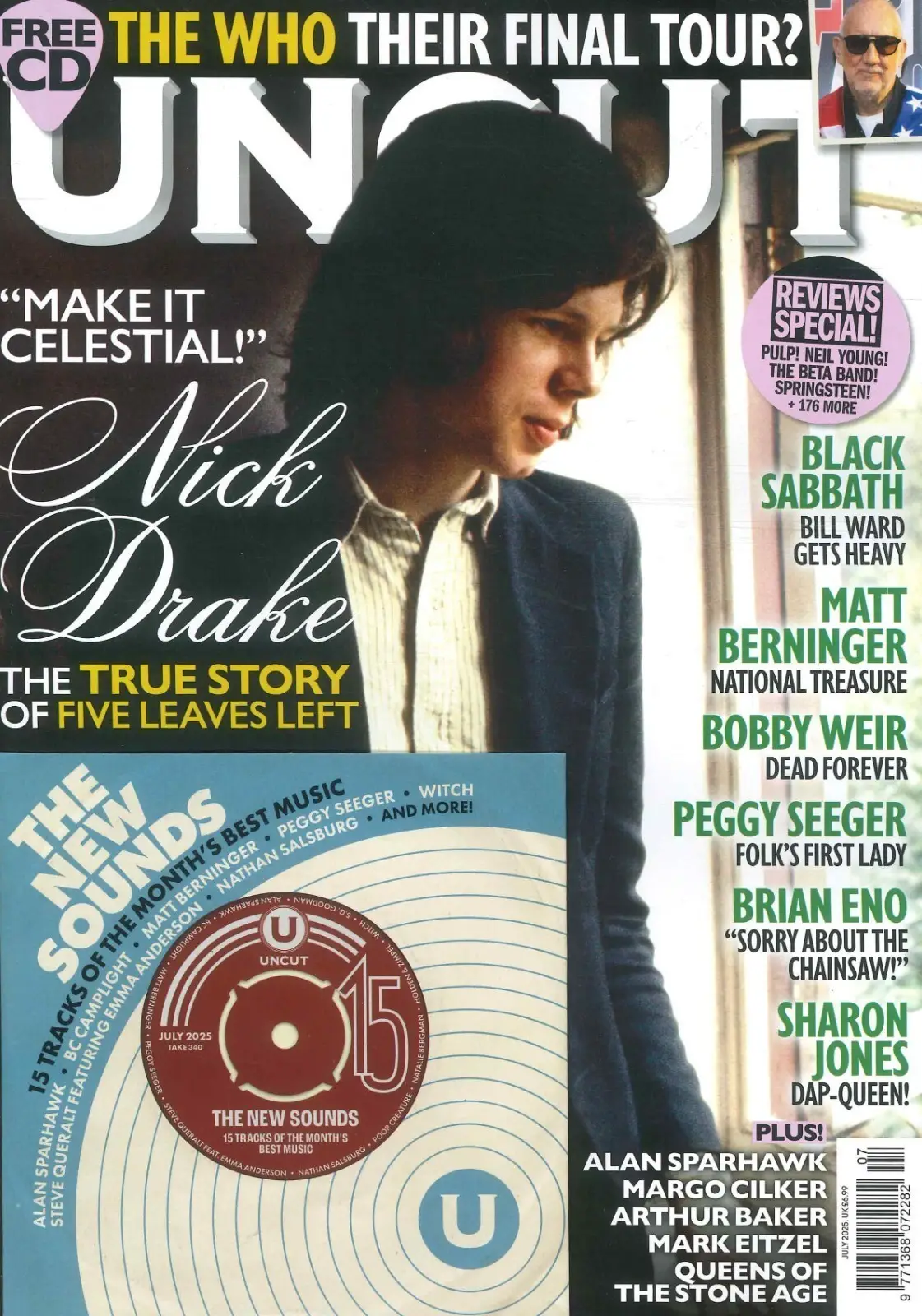 Uncut Magazine: Free CD, Nick Drake, The Who, Black Sabbath, Music, July 2025 - Free standard UK delivery included | Discount Quality Products