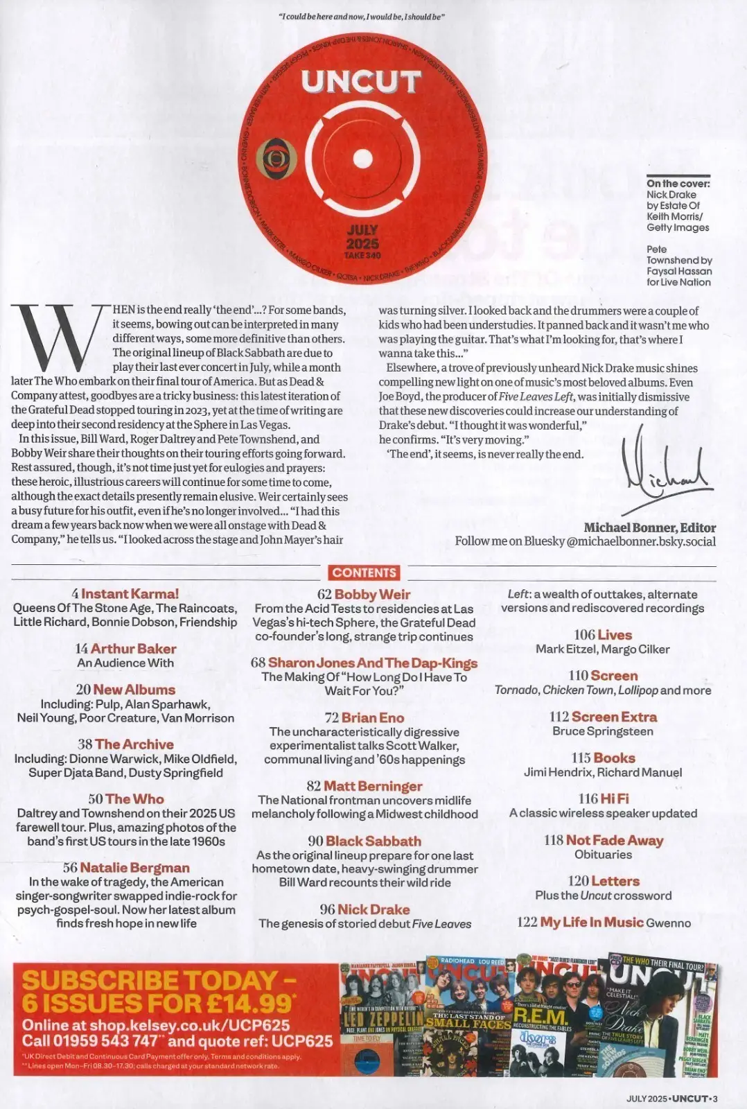 Uncut Magazine: Free CD, Nick Drake, The Who, Black Sabbath, Music, July 2025 - image 2 | Free standard UK delivery included | Discount Quality Products