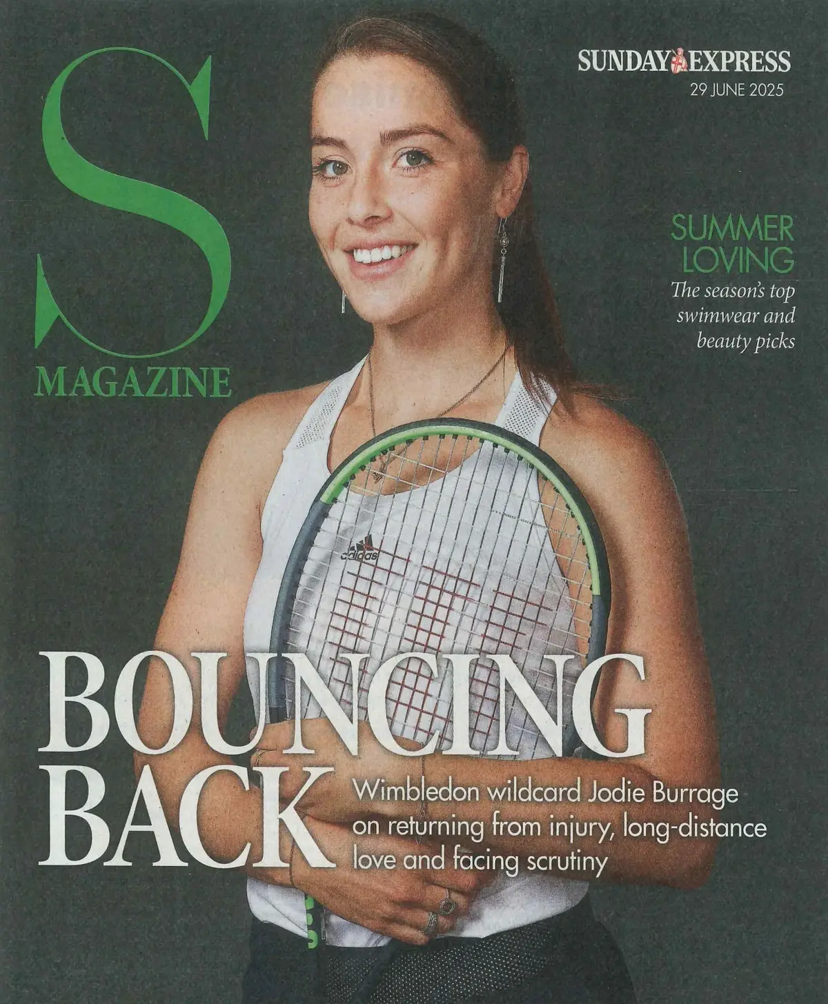 Sunday Express Magazine: Tennis Ace Jodie Burrage's Wimbledon Return, 29.6.25