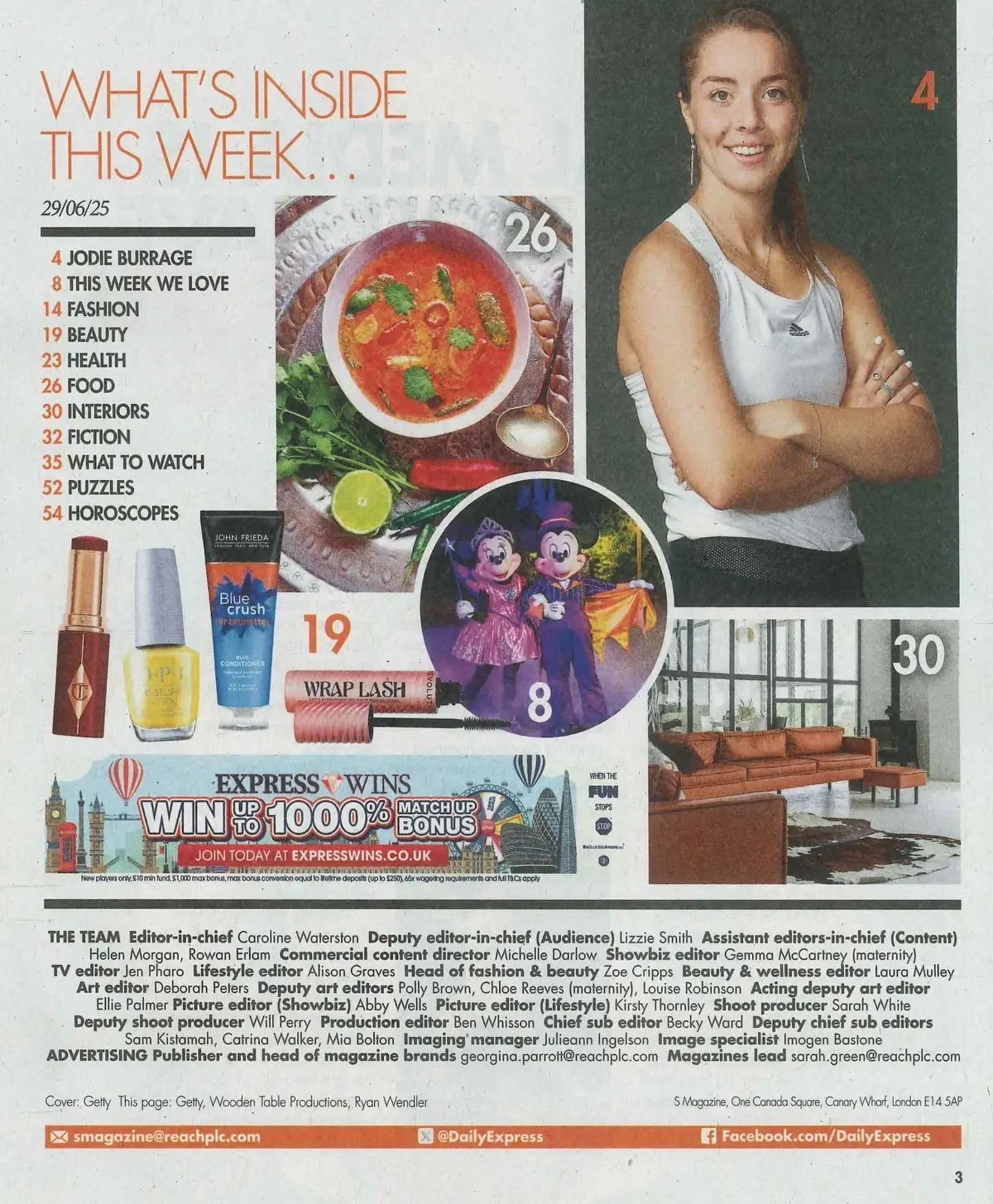 Sunday Express Magazine: Tennis Ace Jodie Burrage's Wimbledon Return, 29.6.25 - image 2 | Free standard UK delivery included | Discount Quality Products