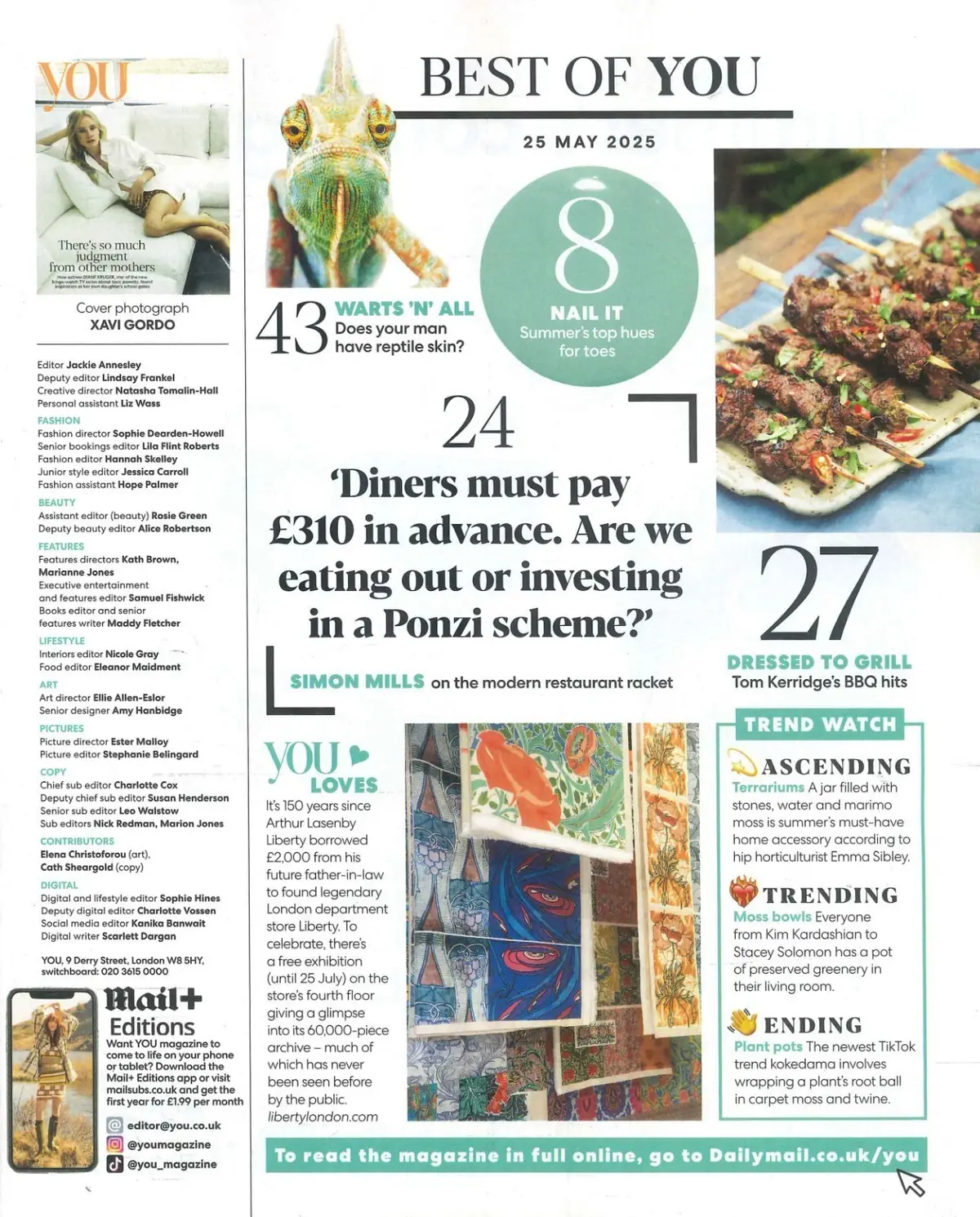 You Magazine: Diane Kruger, Arlene Phillips, Tom Kerridge, C. Lampard, 25.5.25 - image 2 | Free standard UK delivery included | Discount Quality Products