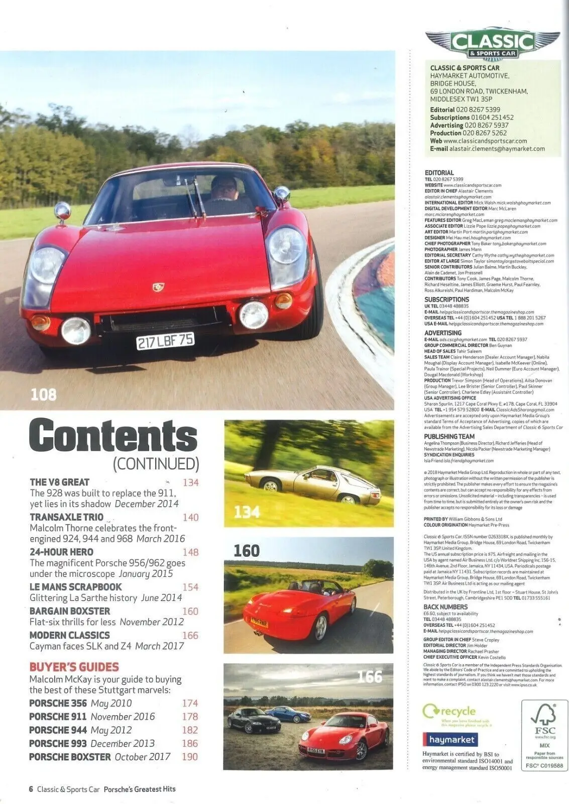 Classic & Sports Car Magazine, Collector's Edition, Porsche Greatest Hits, 2018 - image 3 | Free standard UK delivery included | Discount Quality Products