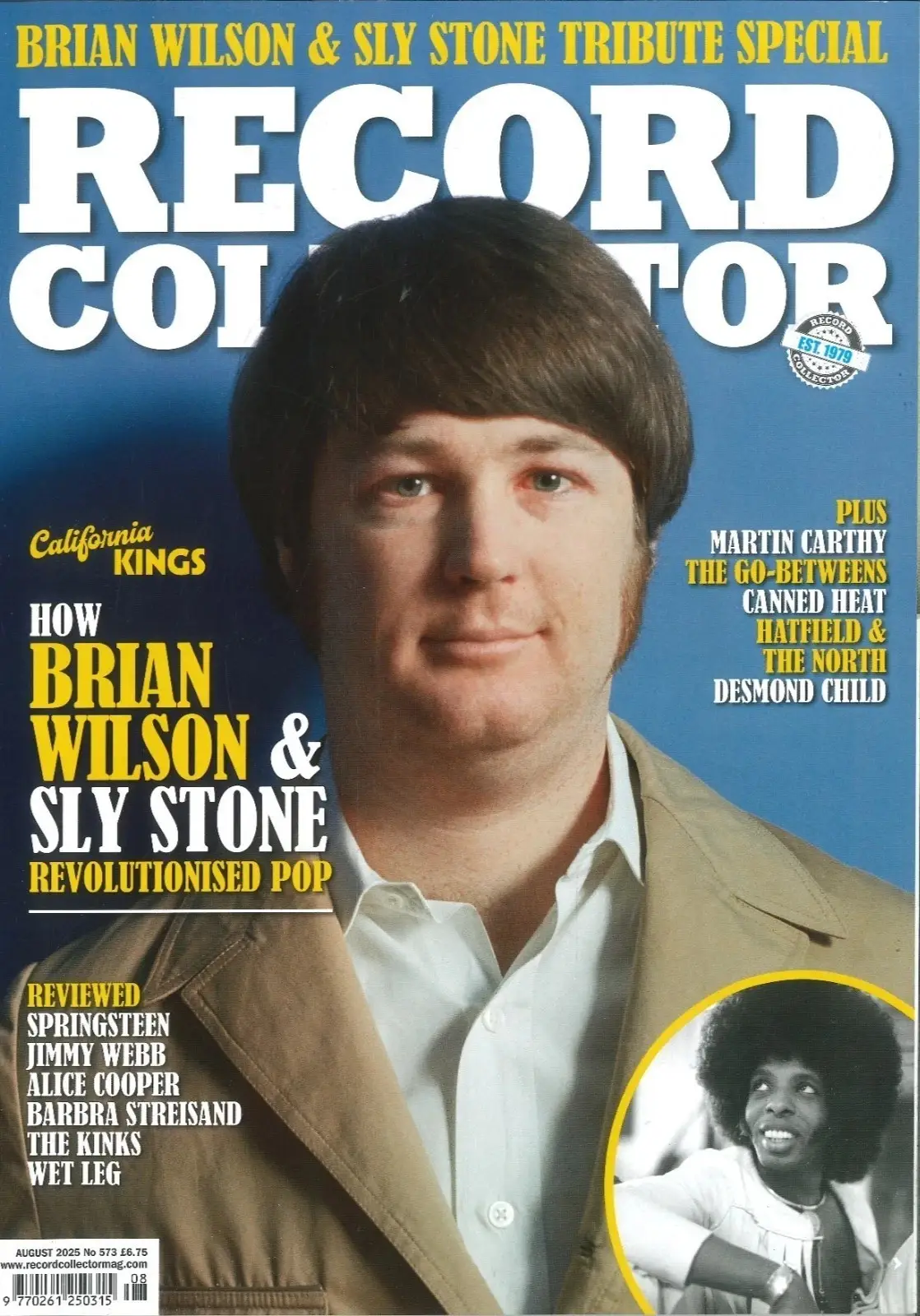 Record Collector Magazine: Brian Wilson &amp; Sly Stone Tribute Special, Aug 2025