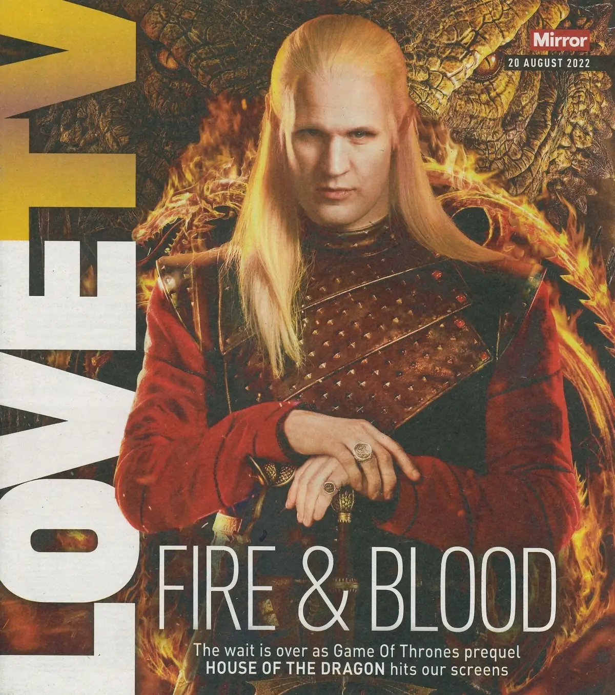 Mirror Love TV Magazine: Matt Smith House of the Dragon, Diana Death, 20.8.22