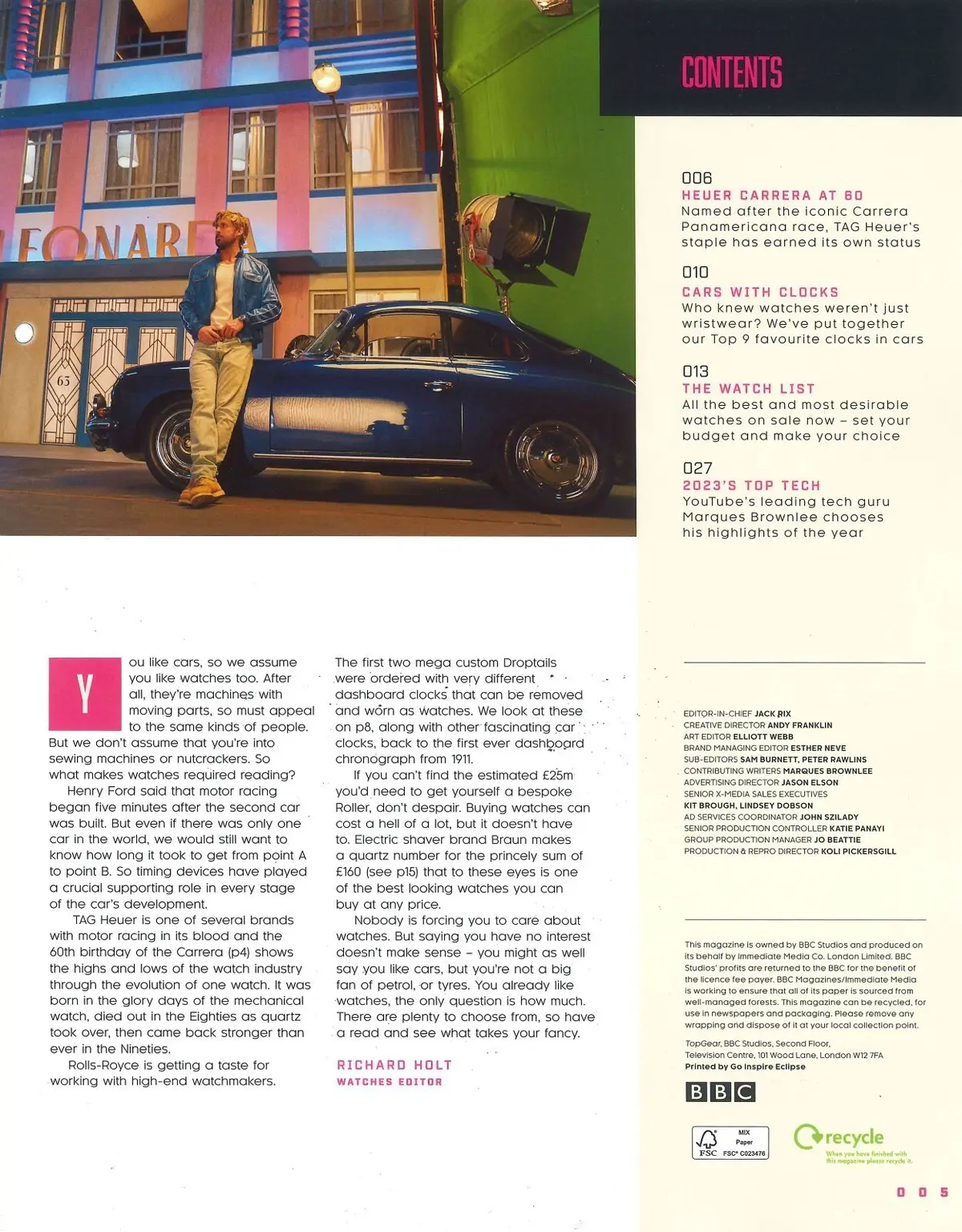 BBC Top Gear Magazine: Watches, Ryan Gosling, Cars & Clocks, Marques Brownlee - image 2 | Free standard UK delivery included | Discount Quality Products