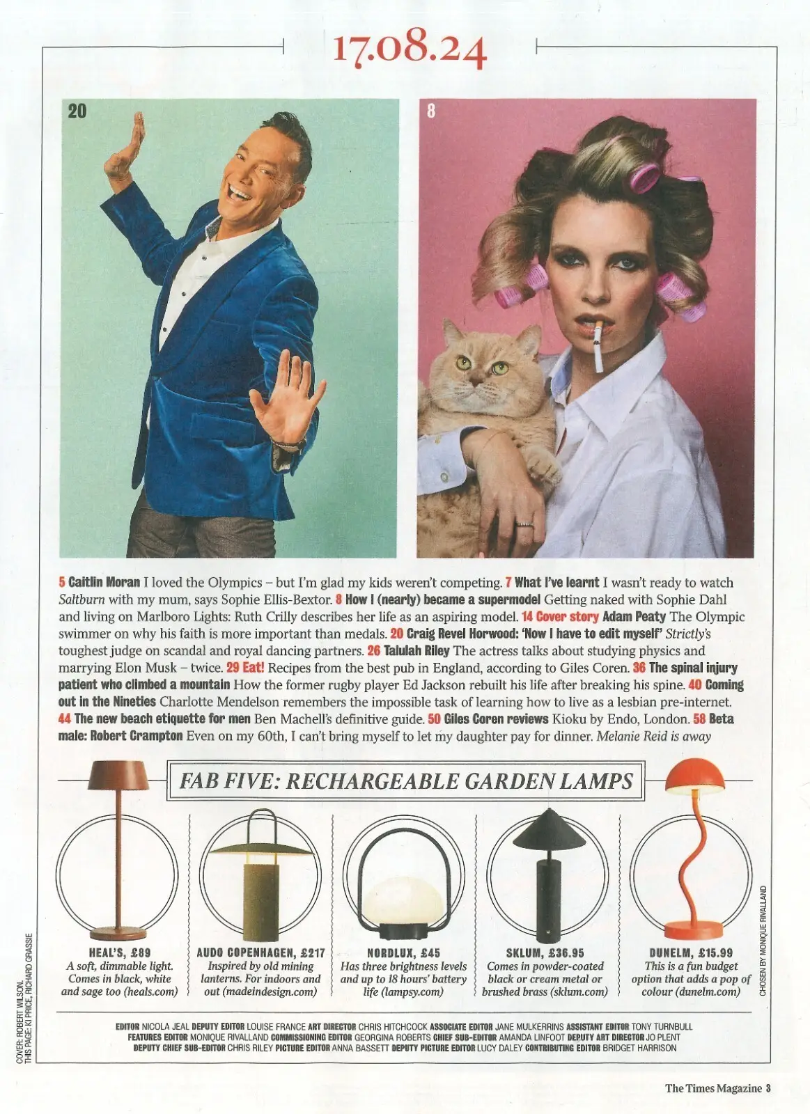 Times Magazine: Olympian Adam Peaty, Sophie Ellis-Bextor, Talulah Riley 17.8.24 - image 2 | Free standard UK delivery included | Discount Quality Products