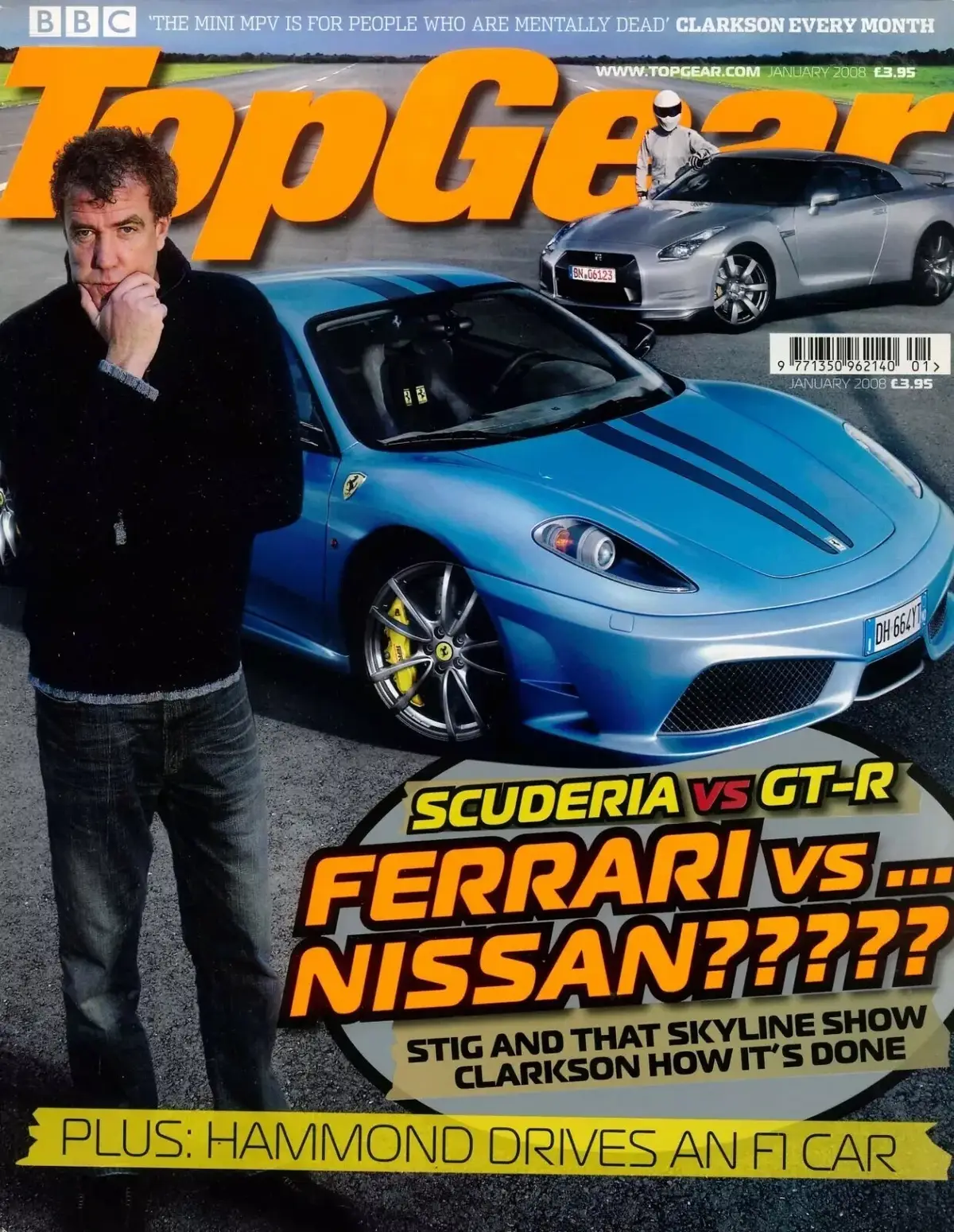 BBC Top Gear Magazine Issue #173, Jeremy Clarkson, Ferrari, Nissan, Jan 2008