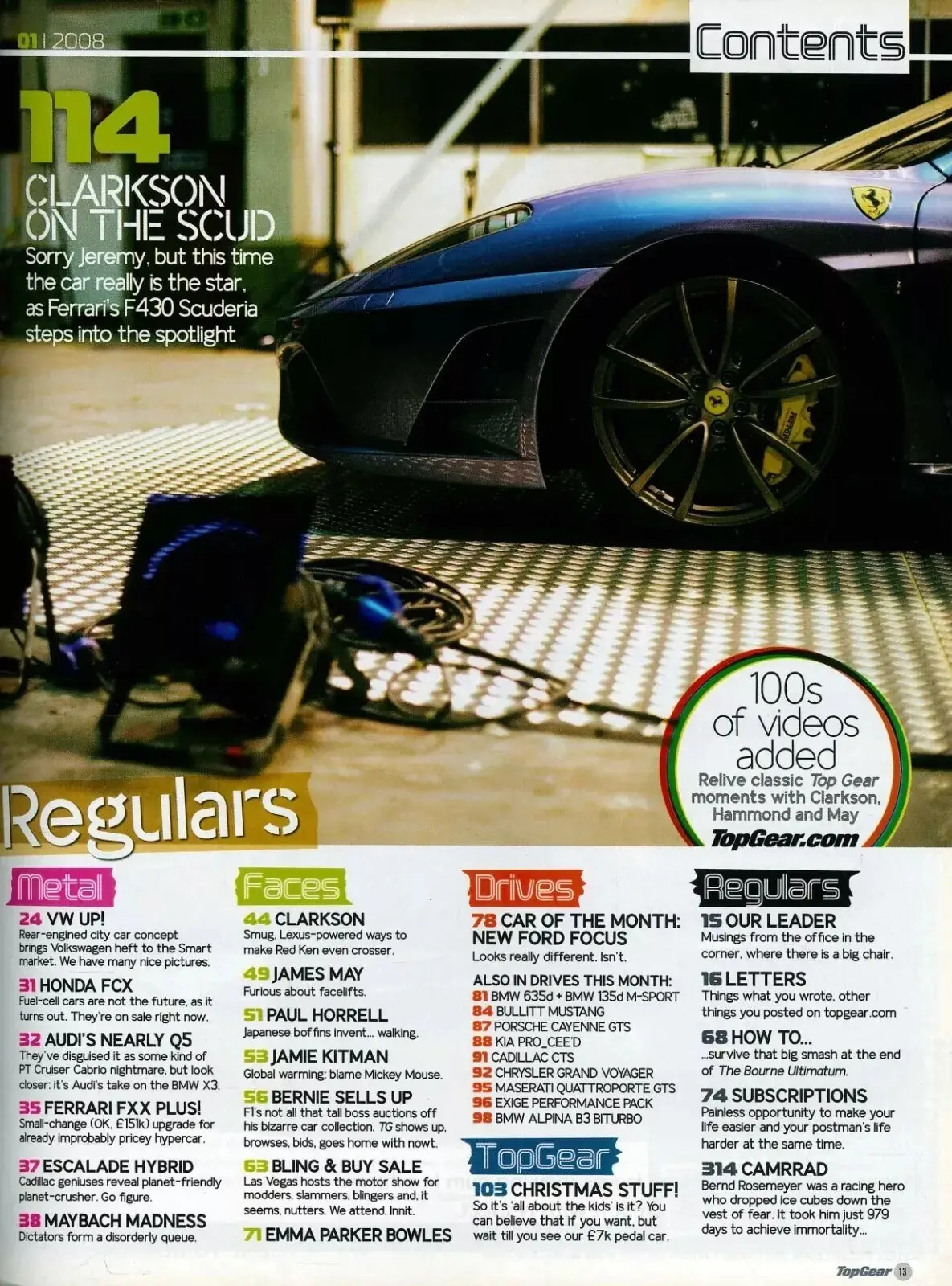 BBC Top Gear Magazine Issue #173, Jeremy Clarkson, Ferrari, Nissan, Jan 2008 - image 3 | Free standard UK delivery included | Discount Quality Products