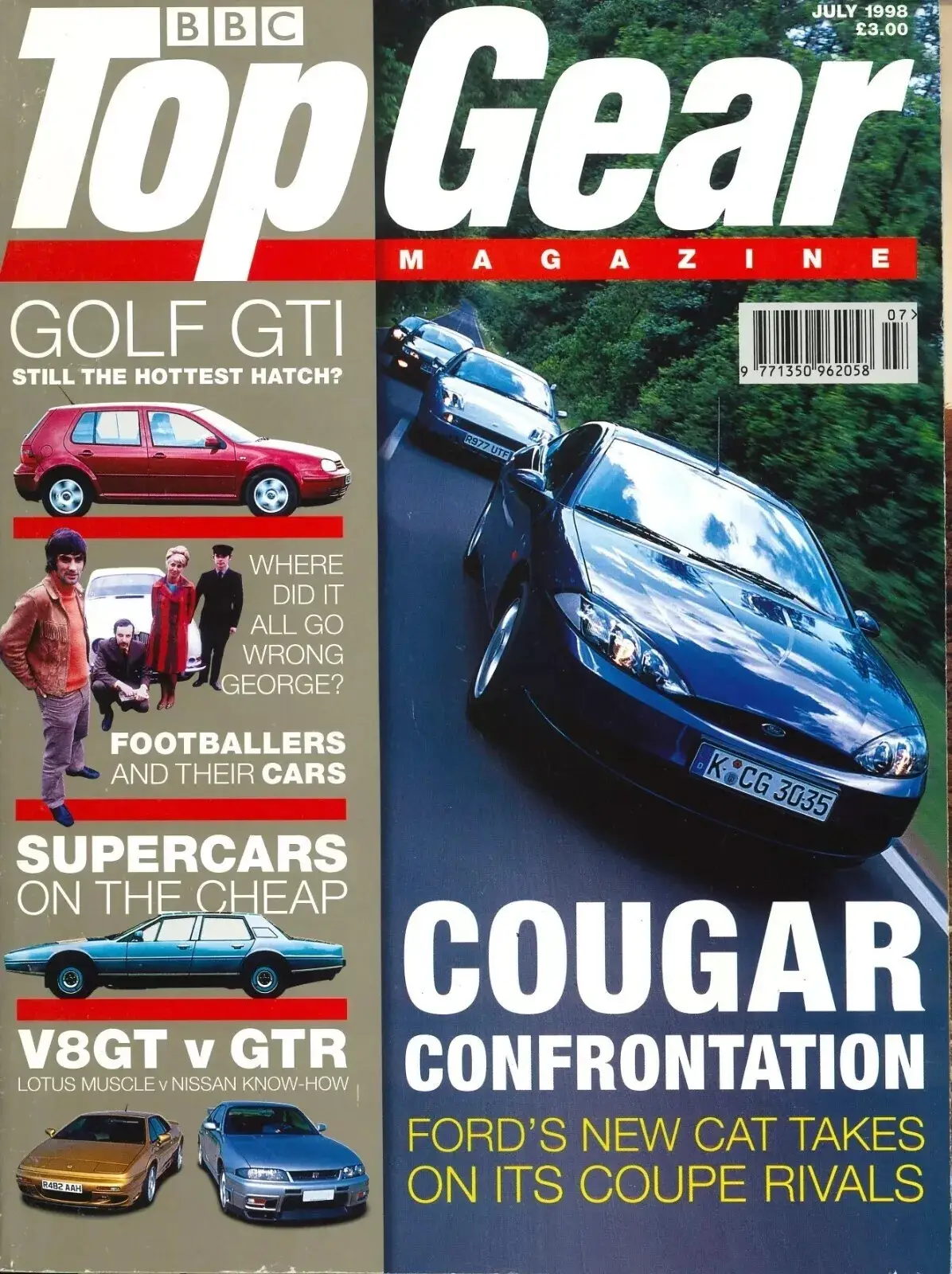 BBC Top Gear Magazine: Issue #58, Ford Cougar, Nissan GTR, Audi A3, July 1998