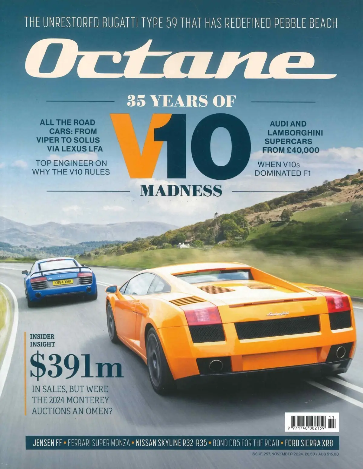Octane Magazine #257, 35 Years of V10 Supercars, Audi, Lambo, Bugatti, Nov 2024