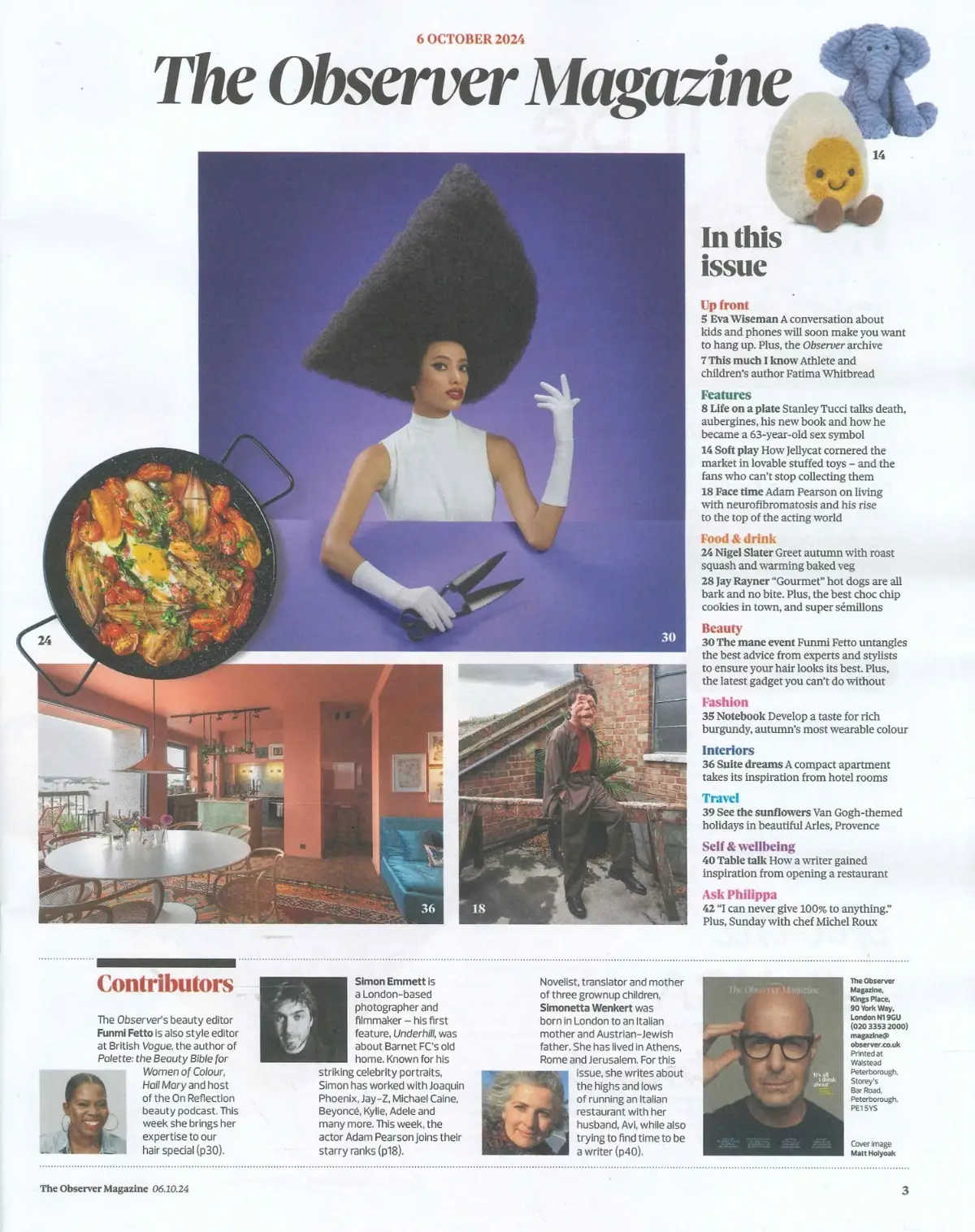 Observer Magazine: Stanley Tucci, Fatima Whitbread, Michel Roux, Fashion 6.10.24 - image 2 | Free standard UK delivery included | Discount Quality Products