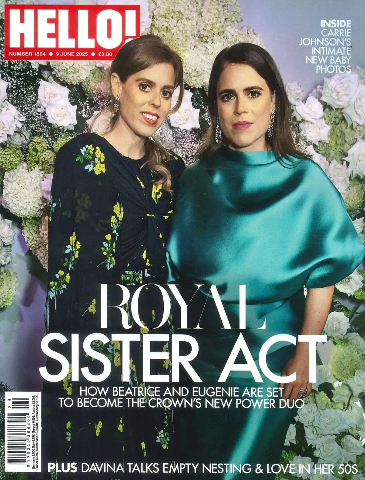 HELLO! Magazine: Princesses Beatrice &amp; Eugenie Cover, Davina McCall, 9.6.25