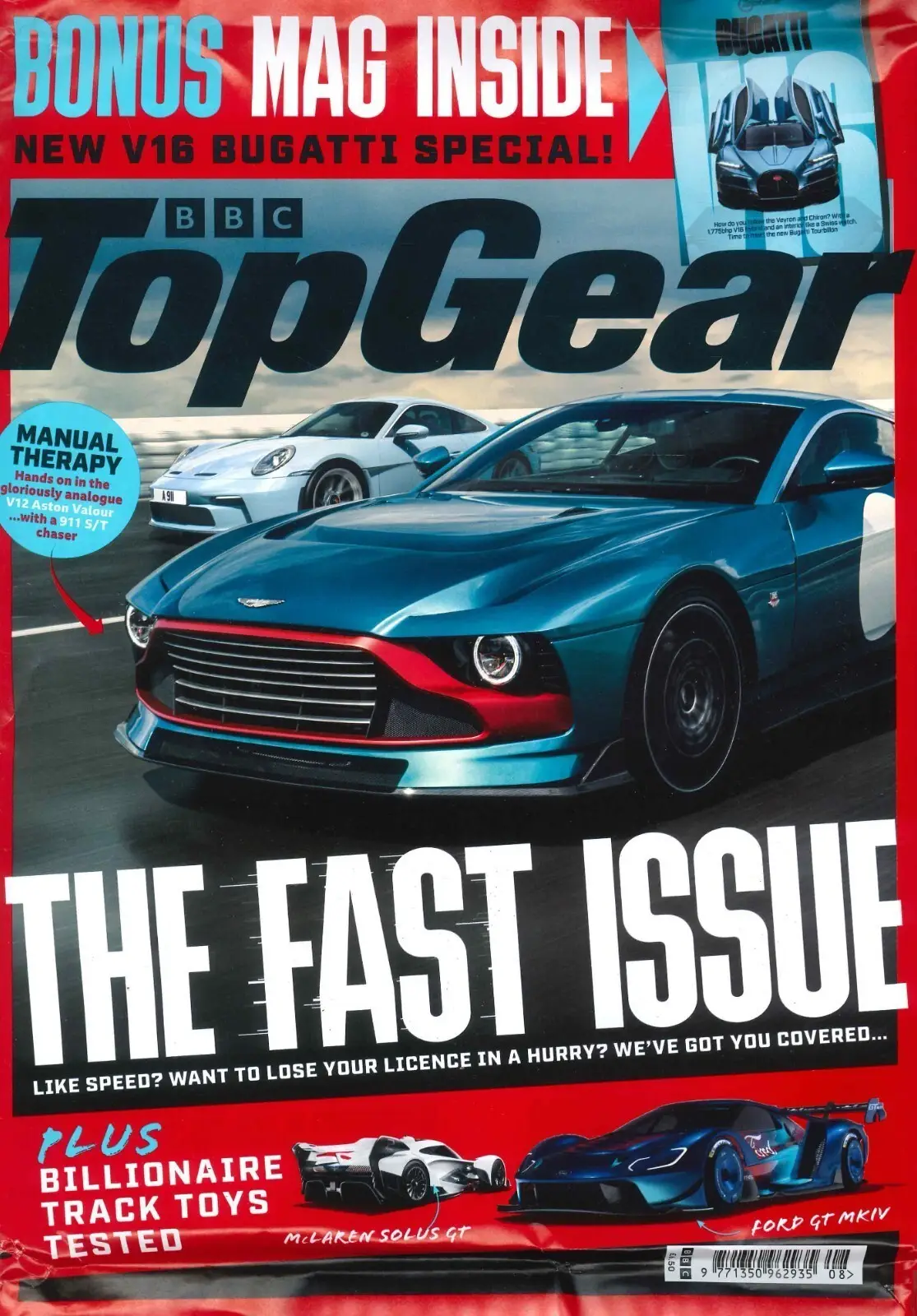 BBC Top Gear Magazine #386, McLaren, Aston, Free Bugatti Bonus Mag, Aug 2024