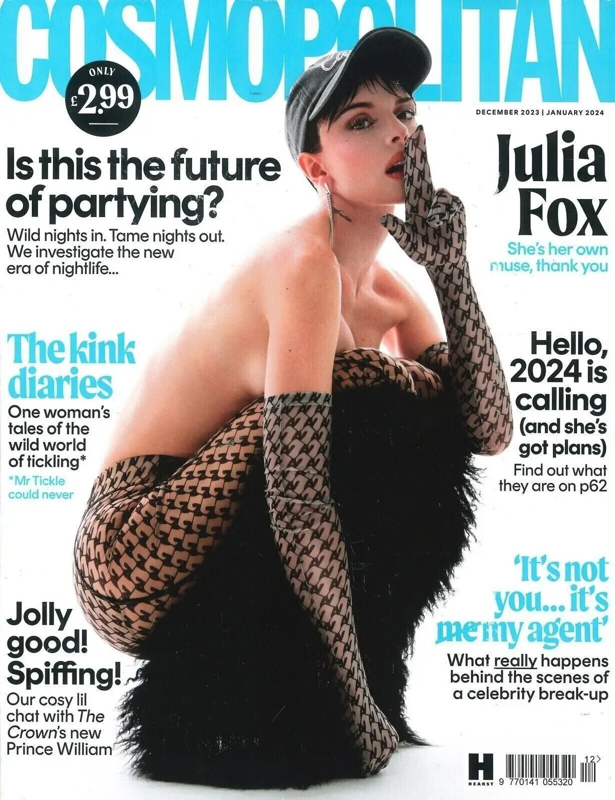 Cosmopolitan Magazine: Julia Fox, Ed McVey as Prince William, MUNA, Dec/Jan 2024