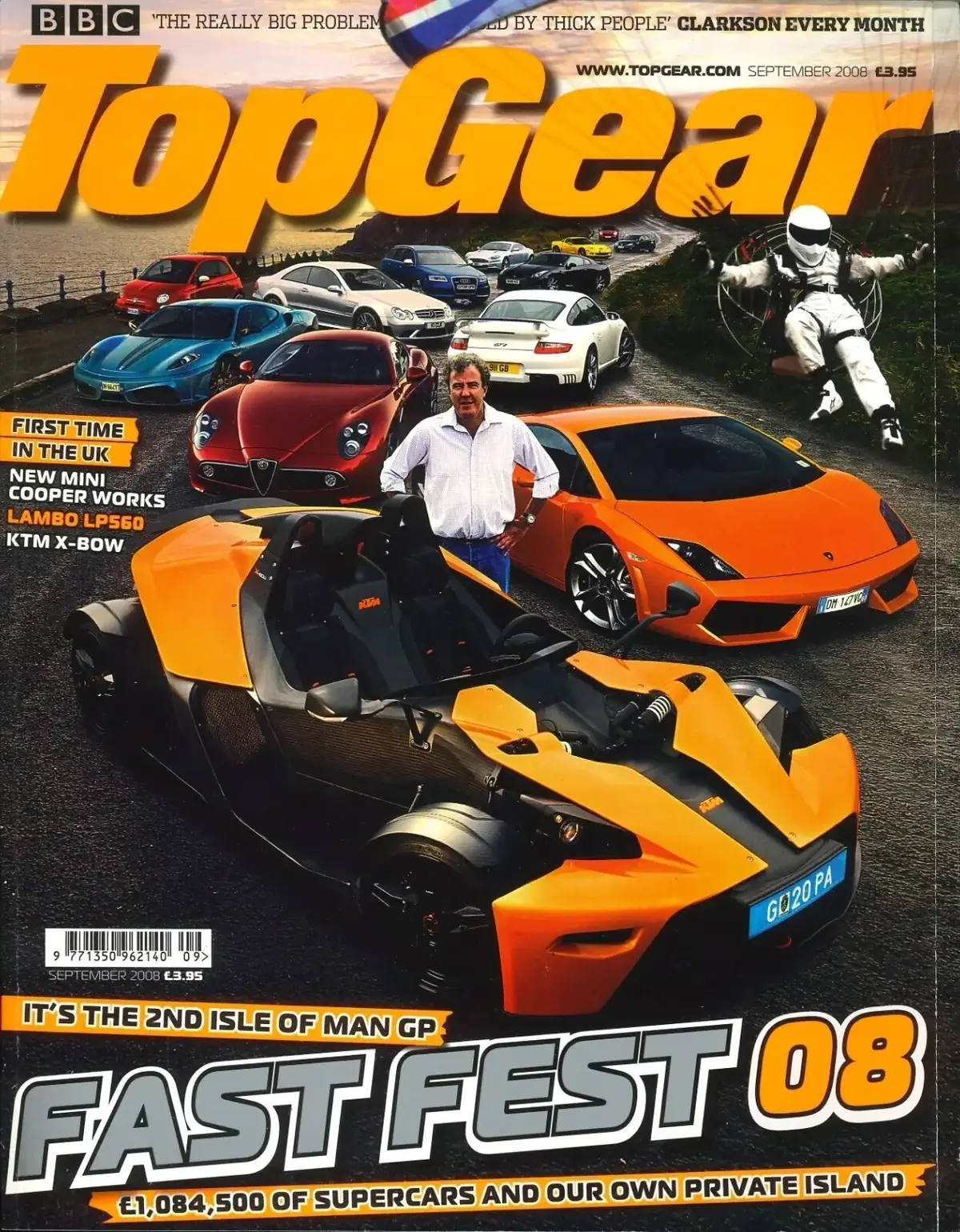 BBC Top Gear Magazine: Issue #182, Mini Cooper, Lambo Lp5560, KTM X, Sept 2008