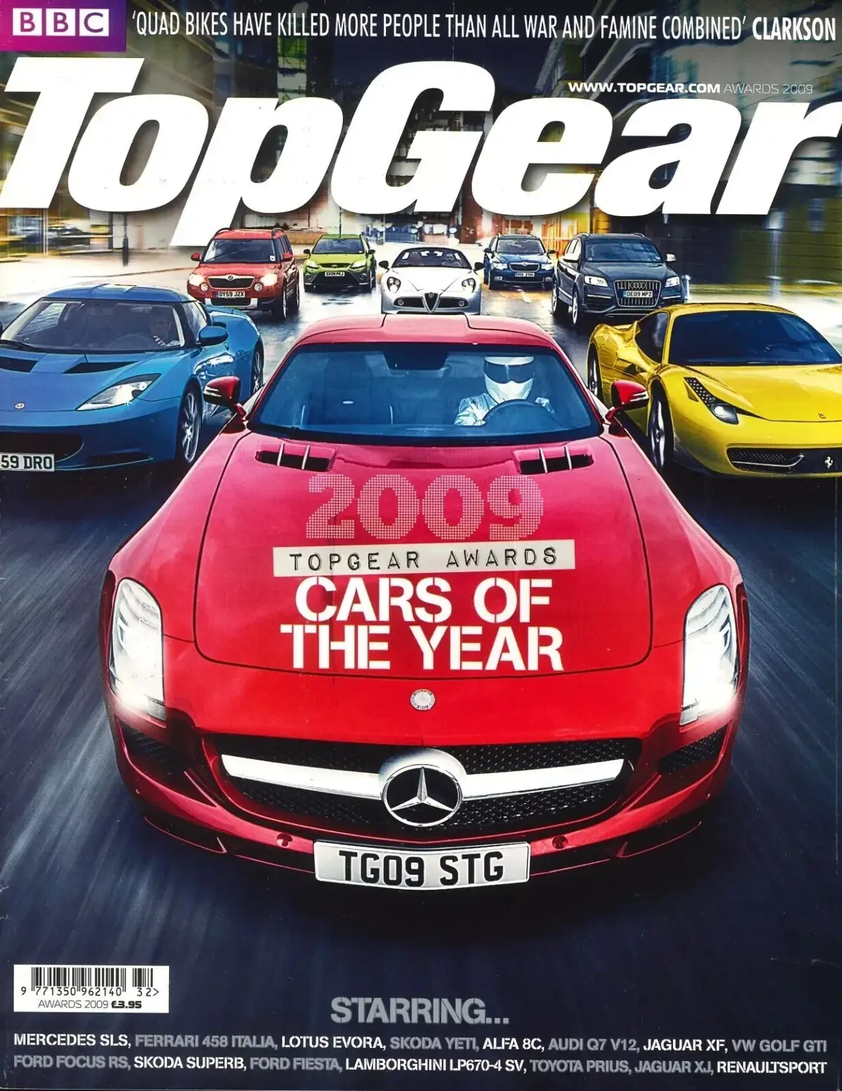BBC Top Gear Magazine Issue #199, Toyota Prius, Ford Focus, Ferrari, Awards 2009