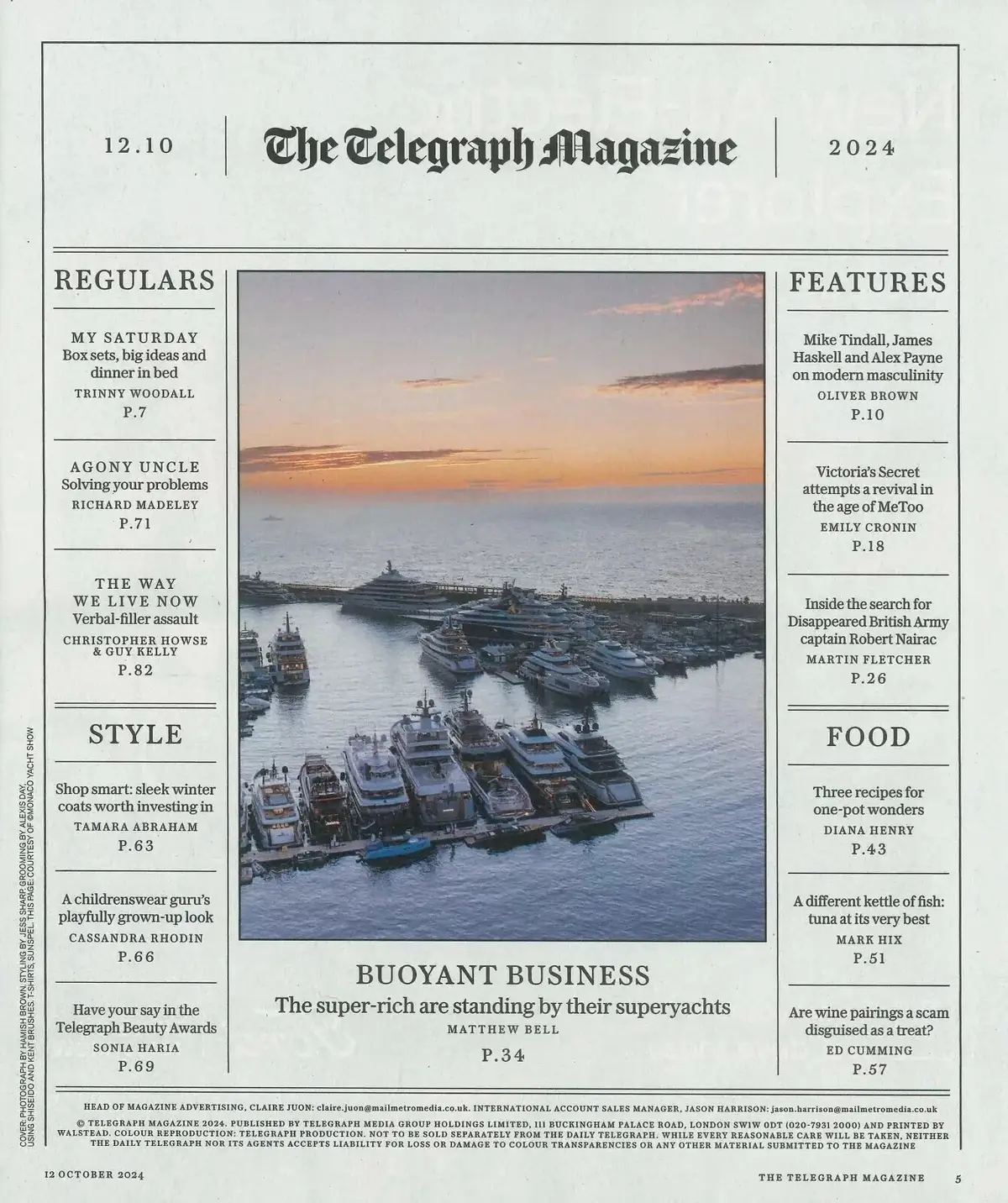 Telegraph Magazine: Mike Tindall, James Haskell, Alex Payne, T. Woodall 12.10.24 - image 2 | Free standard UK delivery included | Discount Quality Products