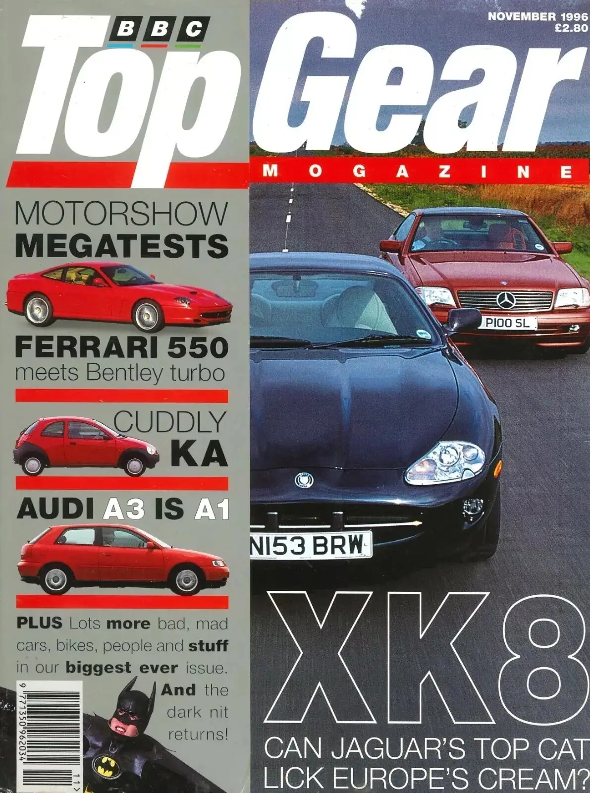 BBC Top Gear Magazine: Issue #38, Jaguar XK8, Ferrari 550, Audi A3, Nov 1996