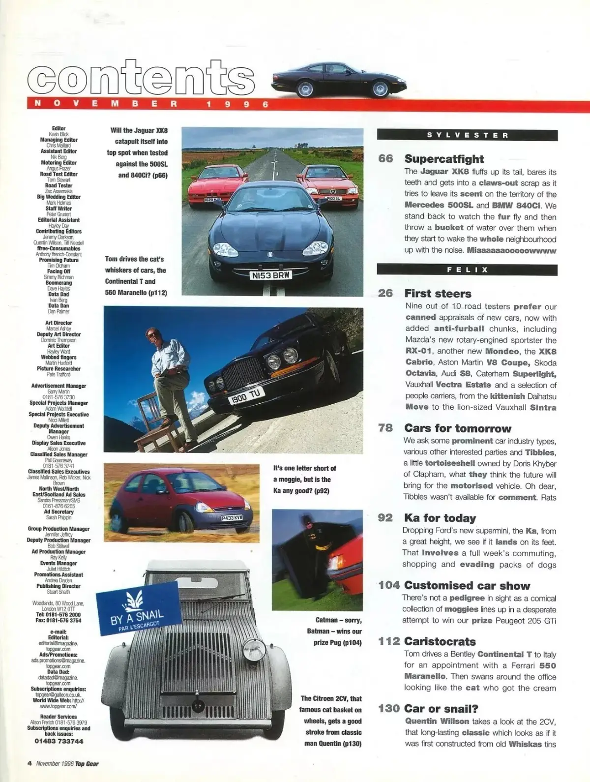BBC Top Gear Magazine: Issue #38, Jaguar XK8, Ferrari 550, Audi A3, Nov 1996 - image 2 | Free standard UK delivery included | Discount Quality Products