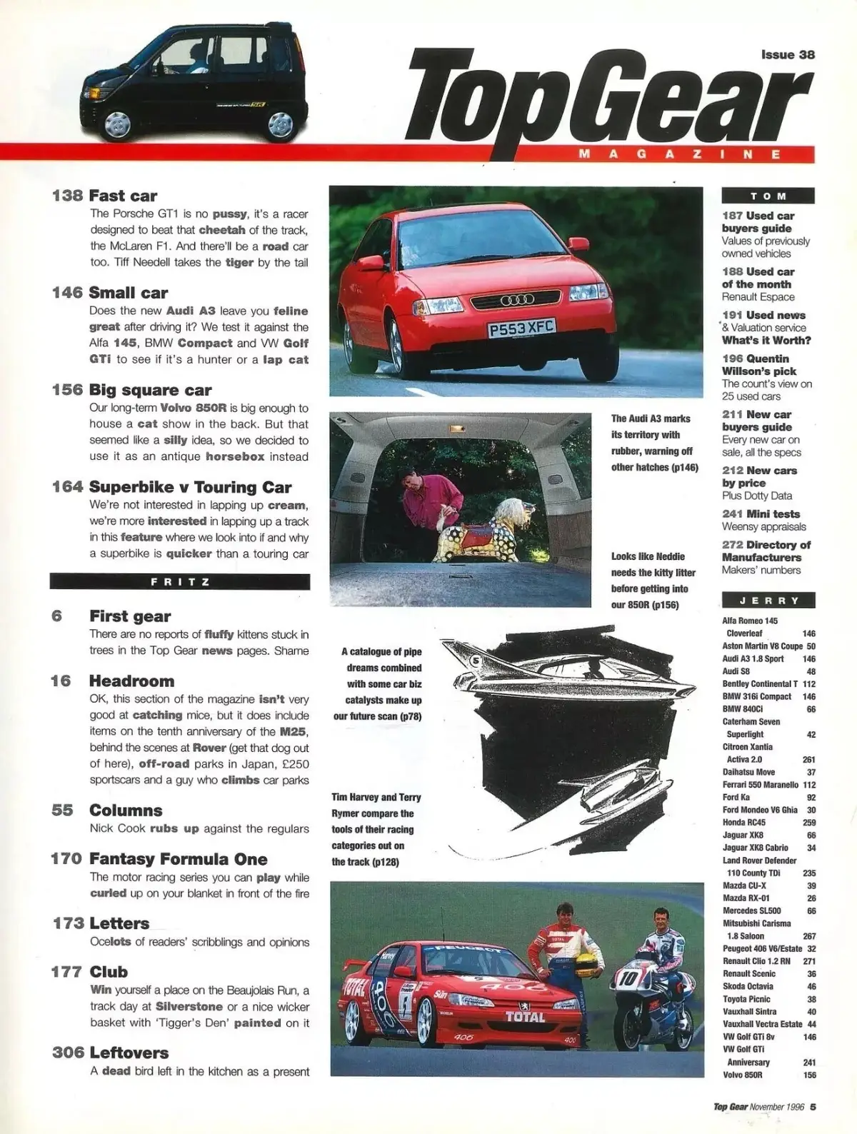 BBC Top Gear Magazine: Issue #38, Jaguar XK8, Ferrari 550, Audi A3, Nov 1996 - image 3 | Free standard UK delivery included | Discount Quality Products