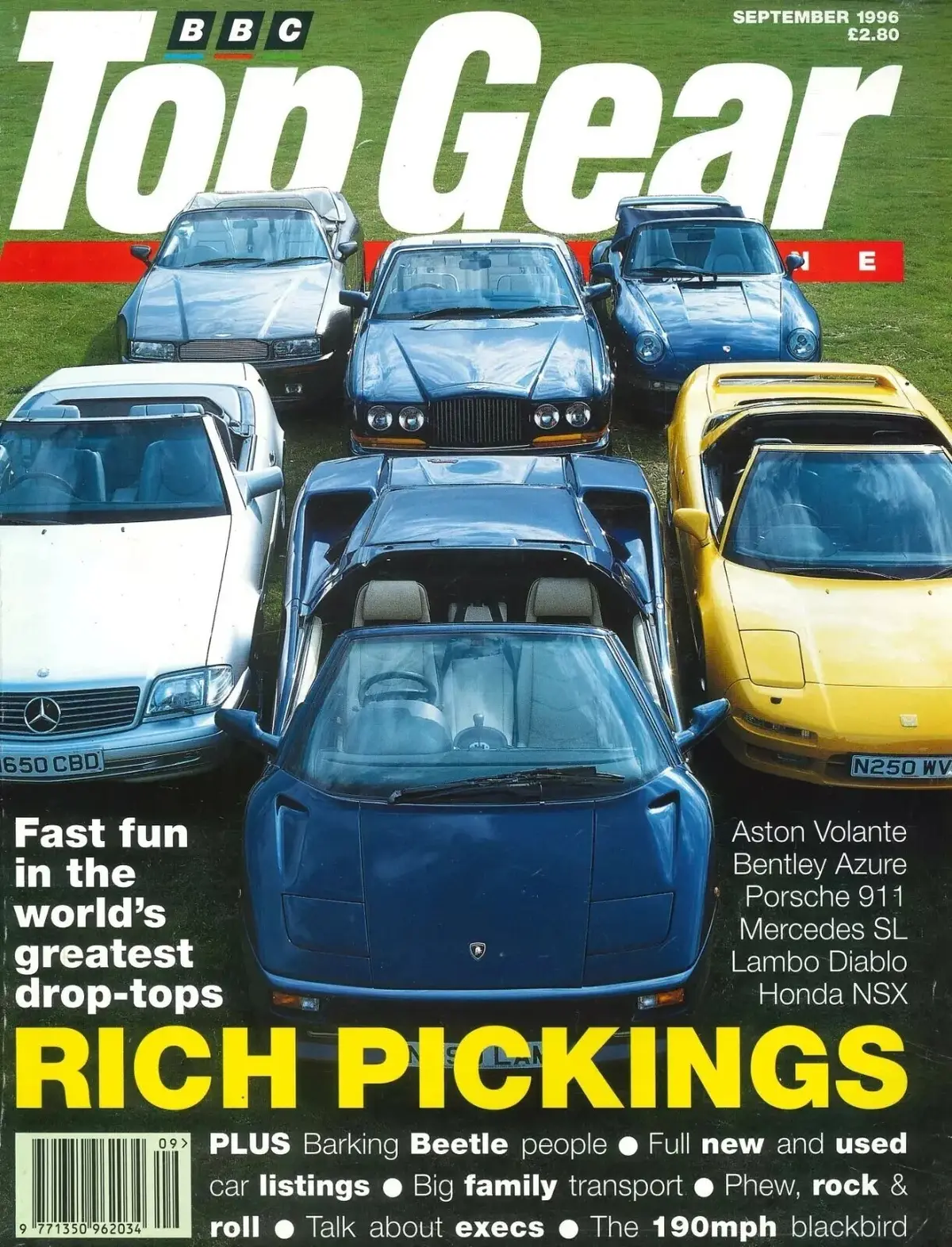 BBC Top Gear Magazine: Issue #36, Aston Volante, Porsche 911, Lambo, Sept 1996