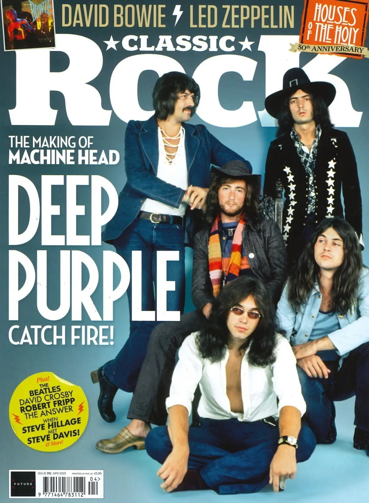 Classic Rock Magazine Deep Purple, David Bowie, Led Zeppelin, Beatles April 2023