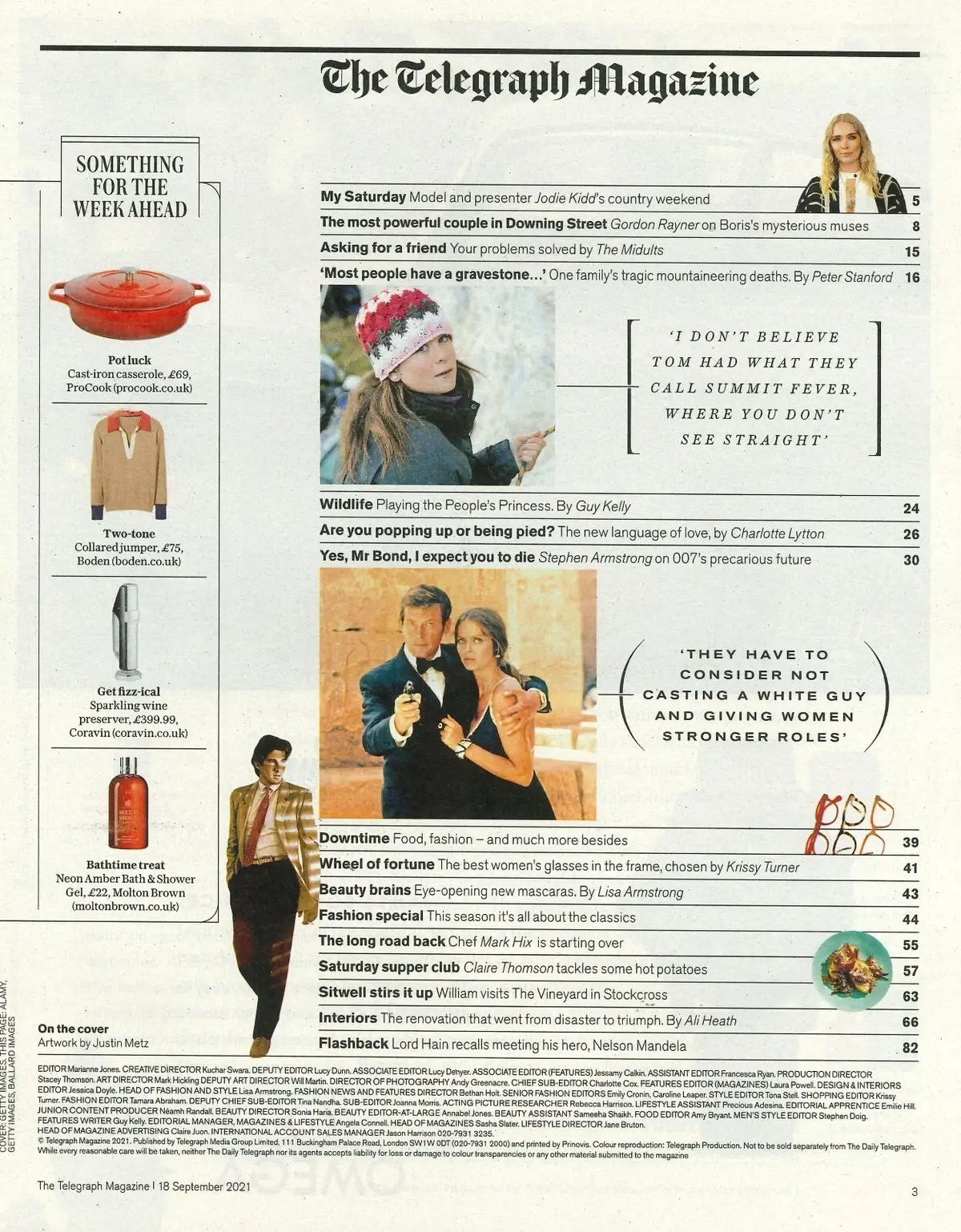 Telegraph Magazine: Boris Johnson, Carrie Symonds, Jodie Kidd, 007, 18.9.21 - image 2 | Free standard UK delivery included | Discount Quality Products