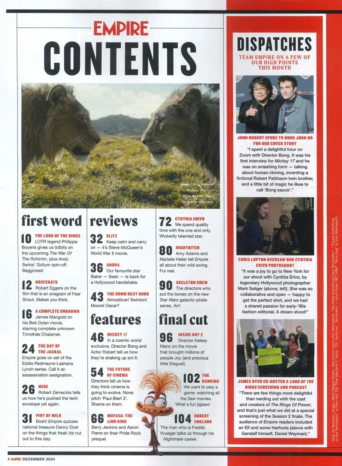 Empire Magazine Mickey 17, Robert Pattinson, Bong, Cynthia Erivo, Film, Dec 2024 - image 2 | Free standard UK delivery included | Discount Quality Products