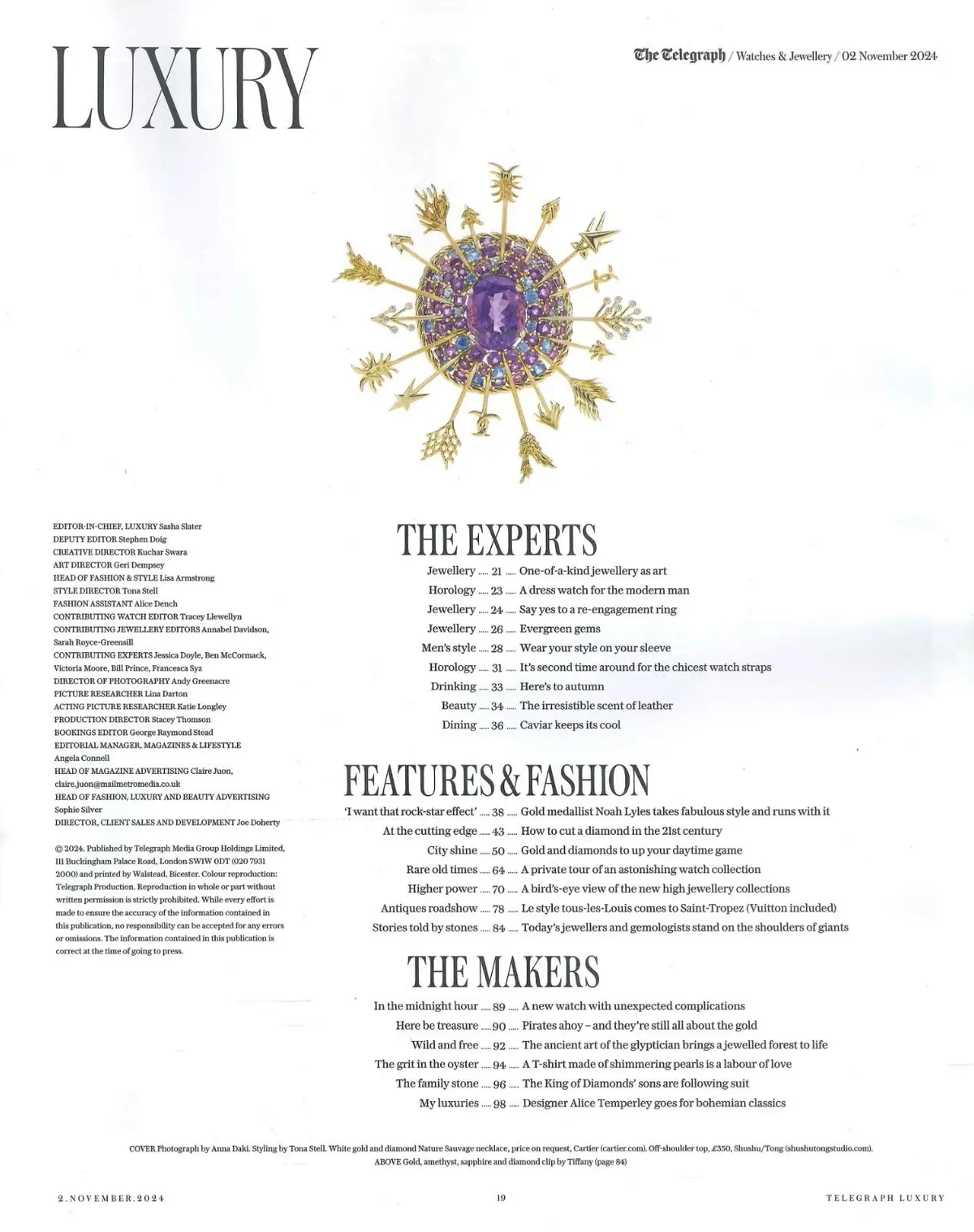 Telegraph Luxury Magazine: Watches & Jewellery, Noah Lyles, Fashion, 2.11.24 - image 2 | Free standard UK delivery included | Discount Quality Products
