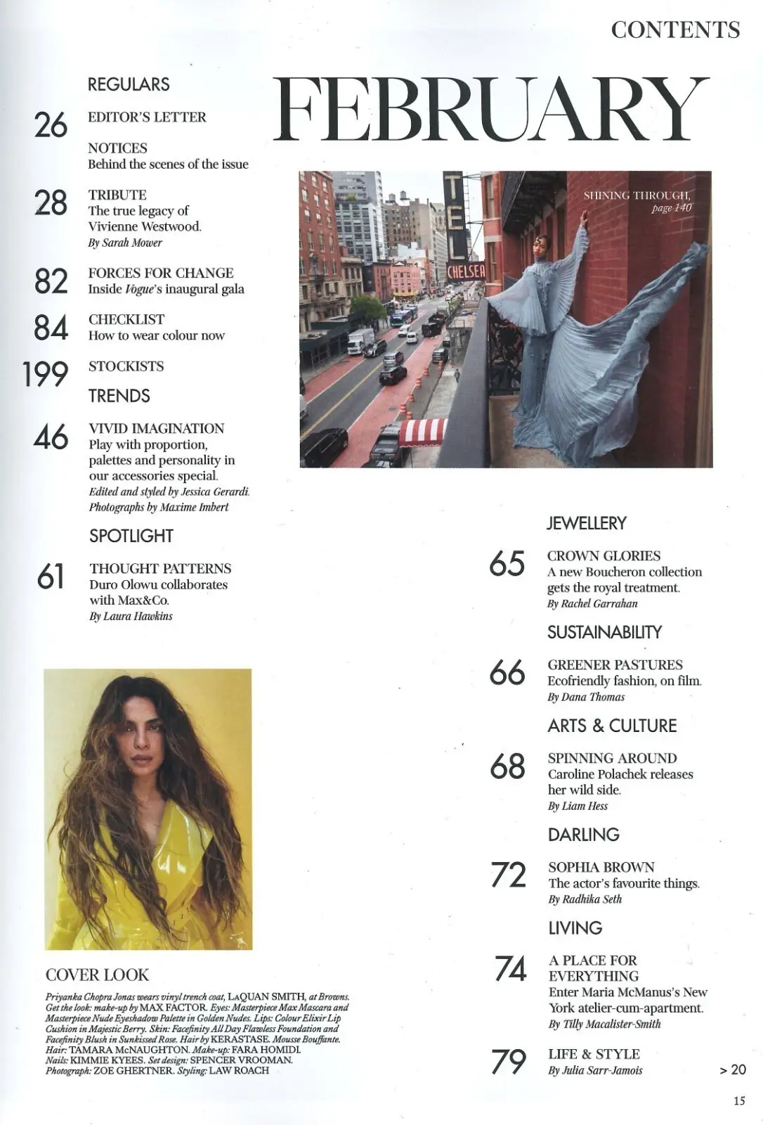 Vogue Magazine, Priyanka Chopra Jonas, Sophia Brown, Caroline Polachek, Feb 2023 - image 2 | Free standard UK delivery included | Discount Quality Products