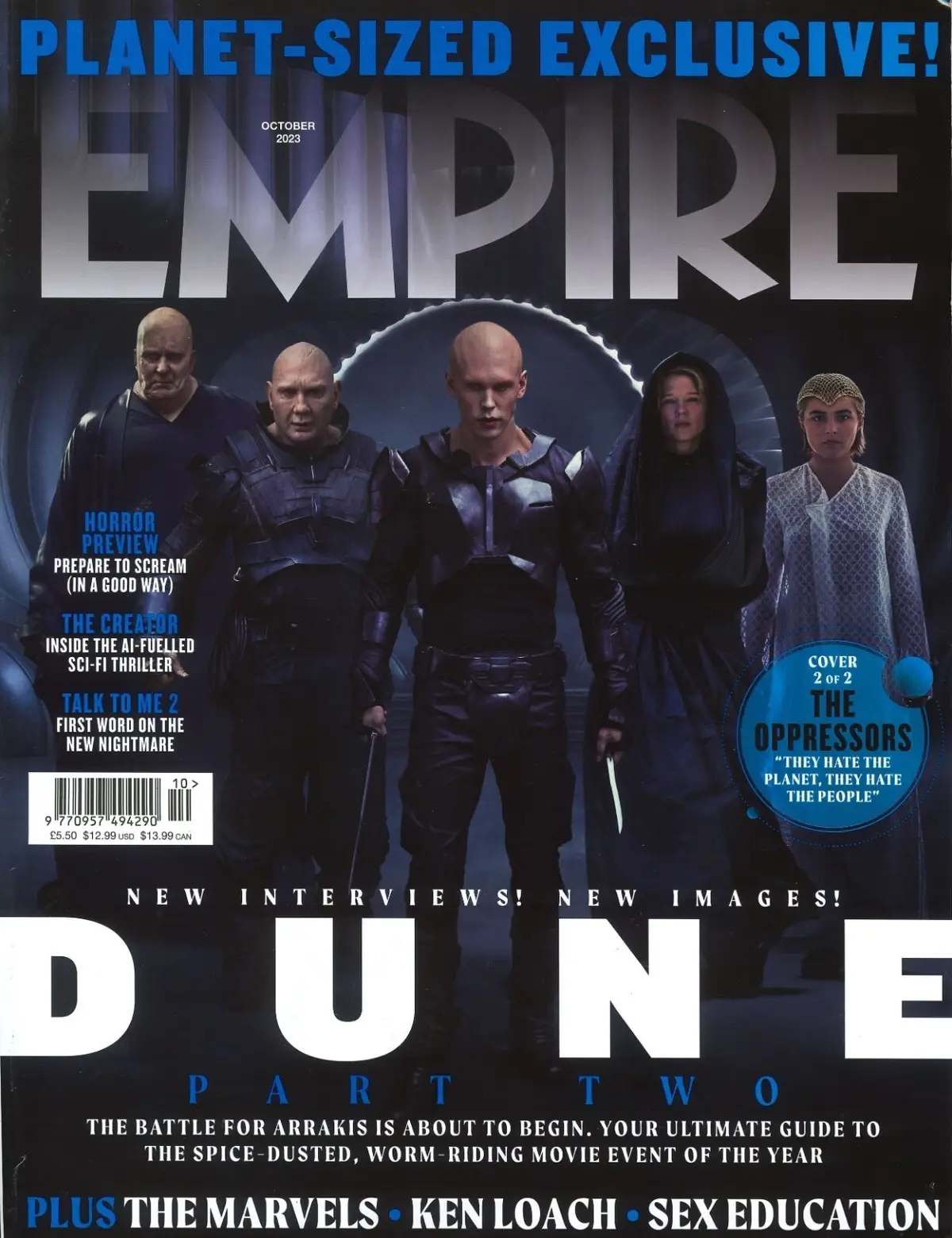 Empire Magazine: The Marvels, Dune, Ken Loach, Sex Education, Horror, Oct 2023