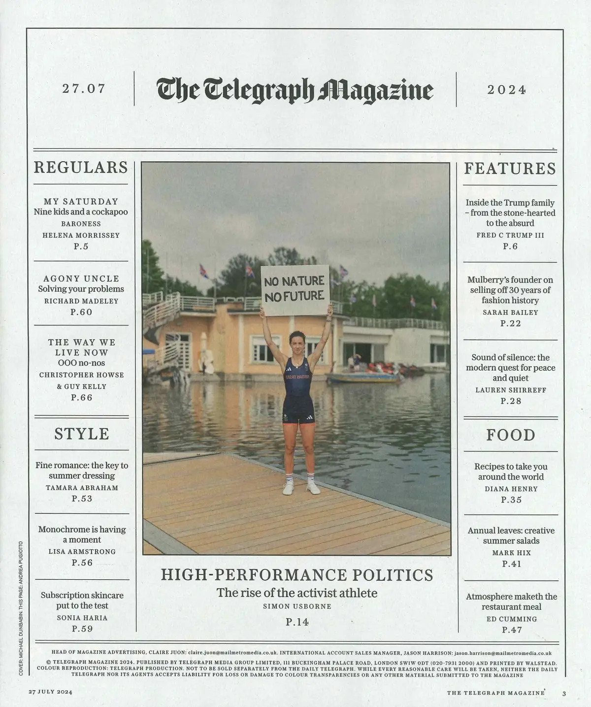 Telegraph Magazine: Donald Trump's Family, Olympic Athletes, R. Madeley, 27.7.24 - image 2 | Free standard UK delivery included | Discount Quality Products