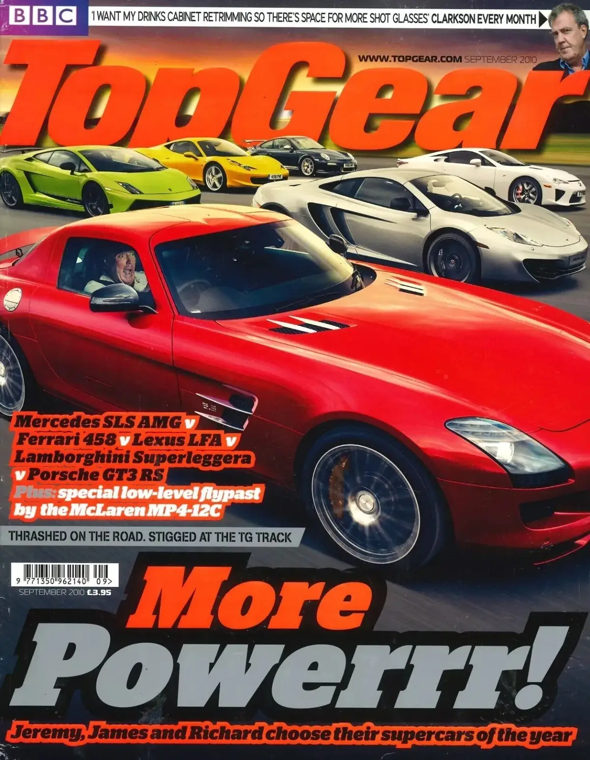 BBC Top Gear Magazine Issue #208, Mercedes SLS AMG, Ferrari 458, Cars, Sept 2010