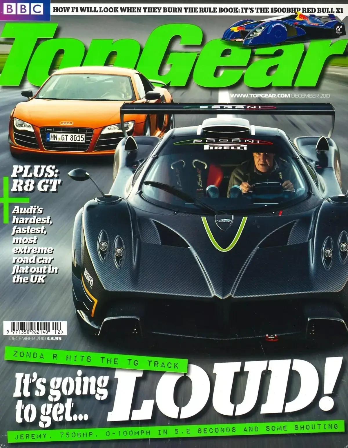 BBC Top Gear Magazine: Issue #211, Pagani Zonda R, Audi R8, Porsche, Dec 2010