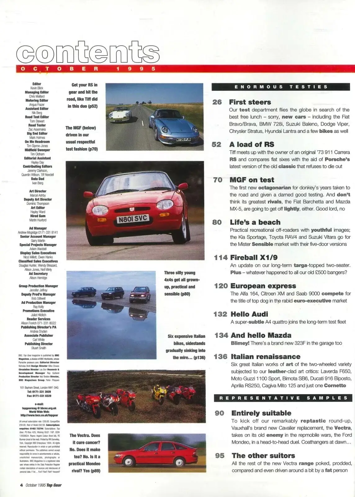 BBC Top Gear Magazine: Issue #25, Mazda MX-5, Fiat Barchetta, BMW 728i, Oct 1995 - image 2 | Free standard UK delivery included | Discount Quality Products
