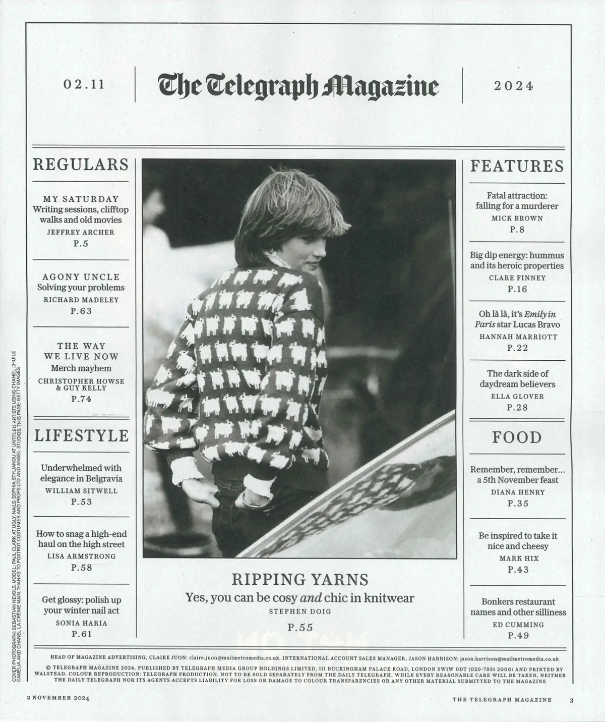 Telegraph Magazine: Marrying Murderers, Lucas Bravo, Jeffrey Archer, 2.11.24 - image 2 | Free standard UK delivery included | Discount Quality Products
