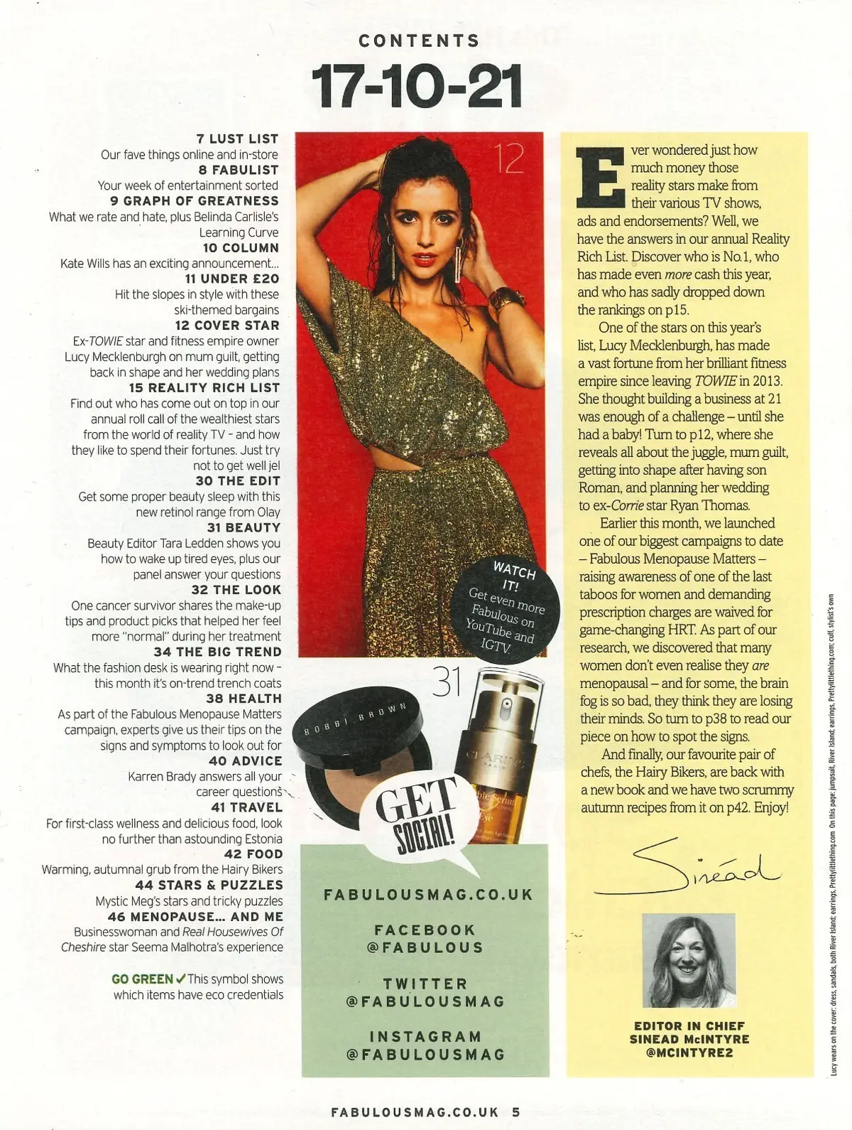 Fabulous Magazine: Reality Rich List, Lucy Mecklenburgh, B.Carlisle, 17.10.21 - image 2 | Free standard UK delivery included | Discount Quality Products
