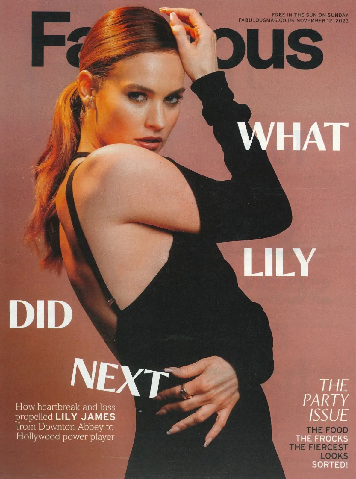 Fabulous Magazine: Lily James, Anthea Turner, Jo Wood, Karren Brady, 12.11.23