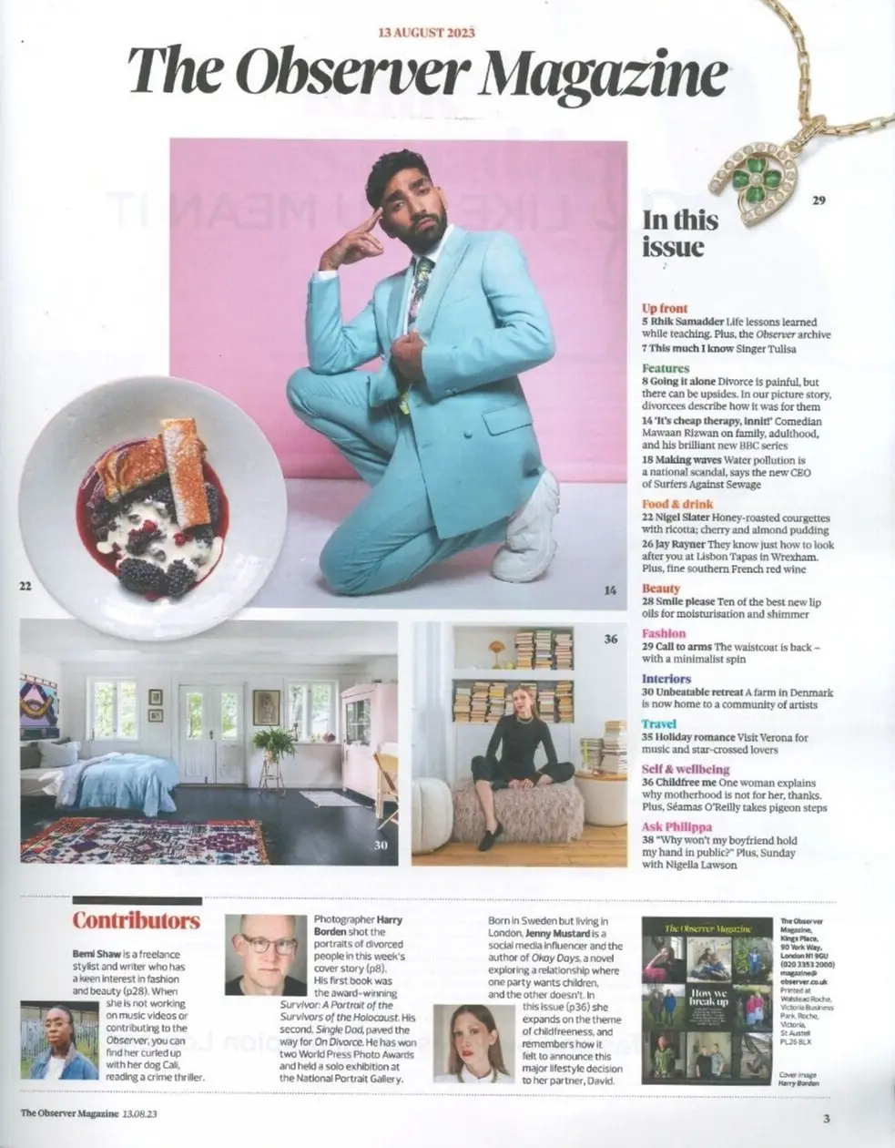 Observer Magazine Rhik Samadder, Jay Rayner, Mawaan R, Nigel Slater, 13.8.23 - image 2 | Free standard UK delivery included | Discount Quality Products