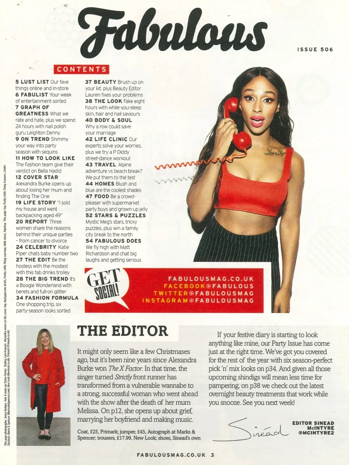 Fabulous Magazine: Alexandra Burke, Bella Hadid, Katie Piper, Fashion, 12.11.17 - image 2 | Free standard UK delivery included | Discount Quality Products