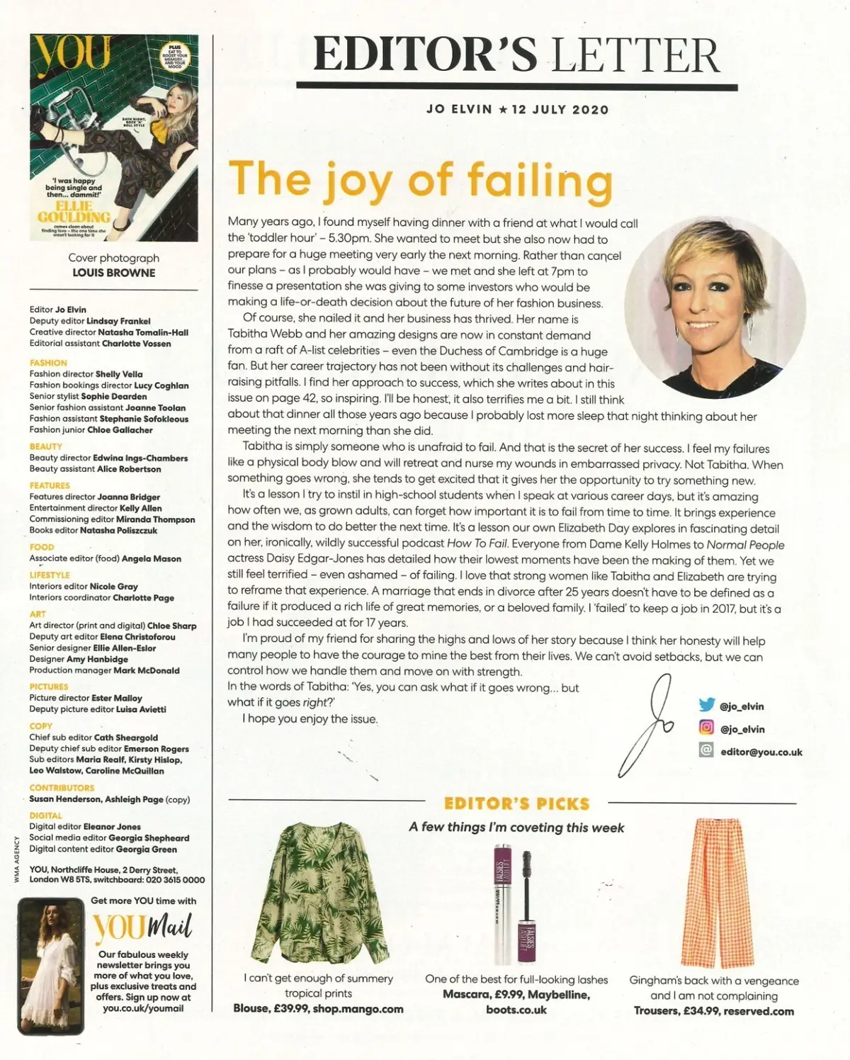 You Magazine: Ellie Goulding Finding Love, Jo Elvin, Fashion, Beauty, 12.7.20 - image 2 | Free standard UK delivery included | Discount Quality Products