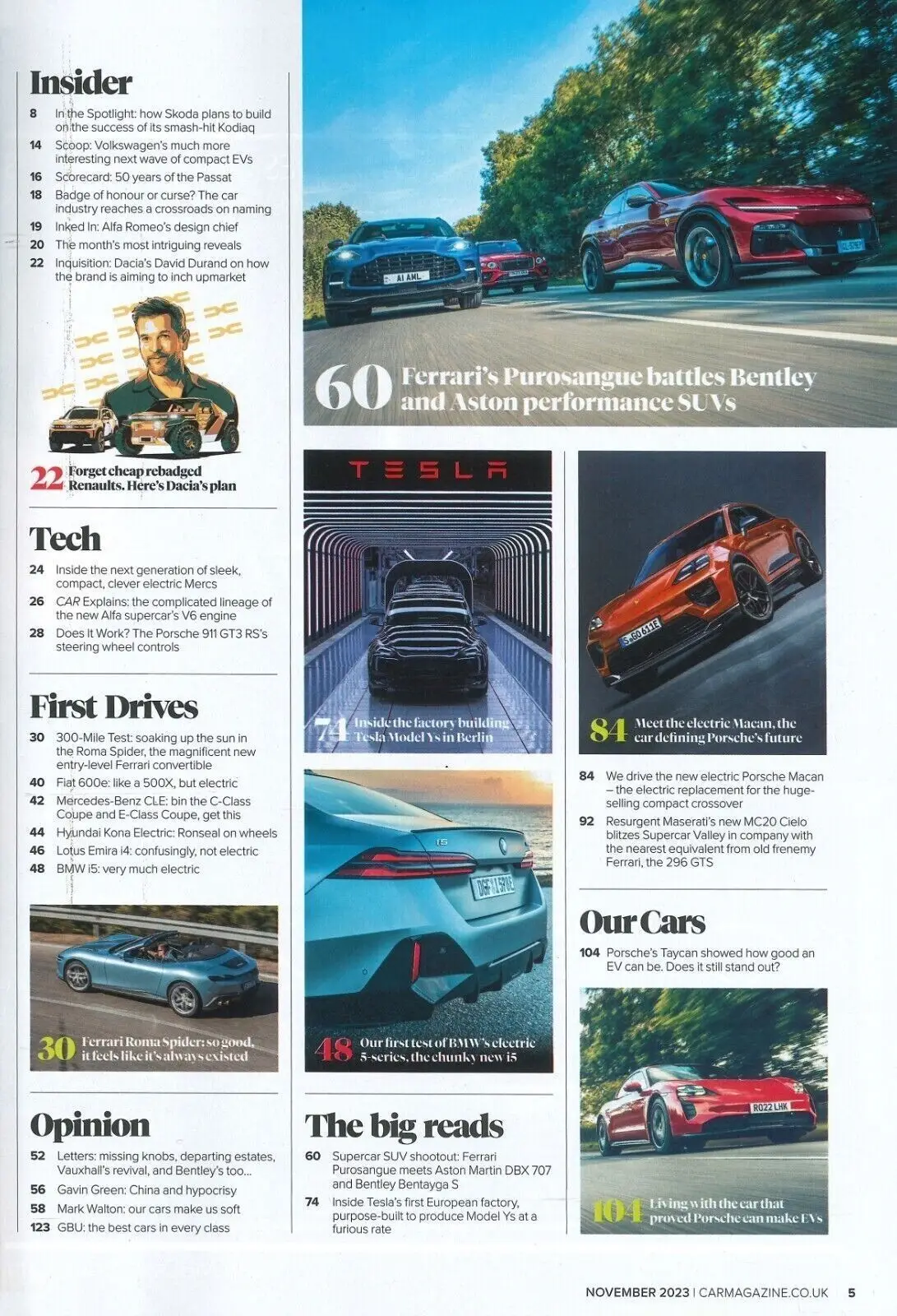 Car Magazine: Ferrari Purosangue, Porsche Macan, Aston Martin, Tesla, Nov 2023 - image 2 | Free standard UK delivery included | Discount Quality Products