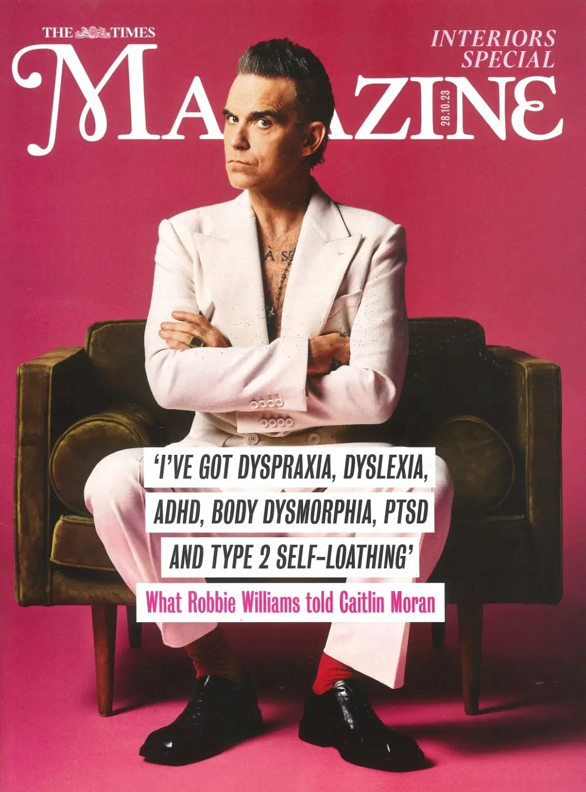 Times Magazine: Robbie Williams, Lemn Sissay, Kaleb Cooper, G.Coren, 28.10.23 - Free standard UK delivery included | Discount Quality Products
